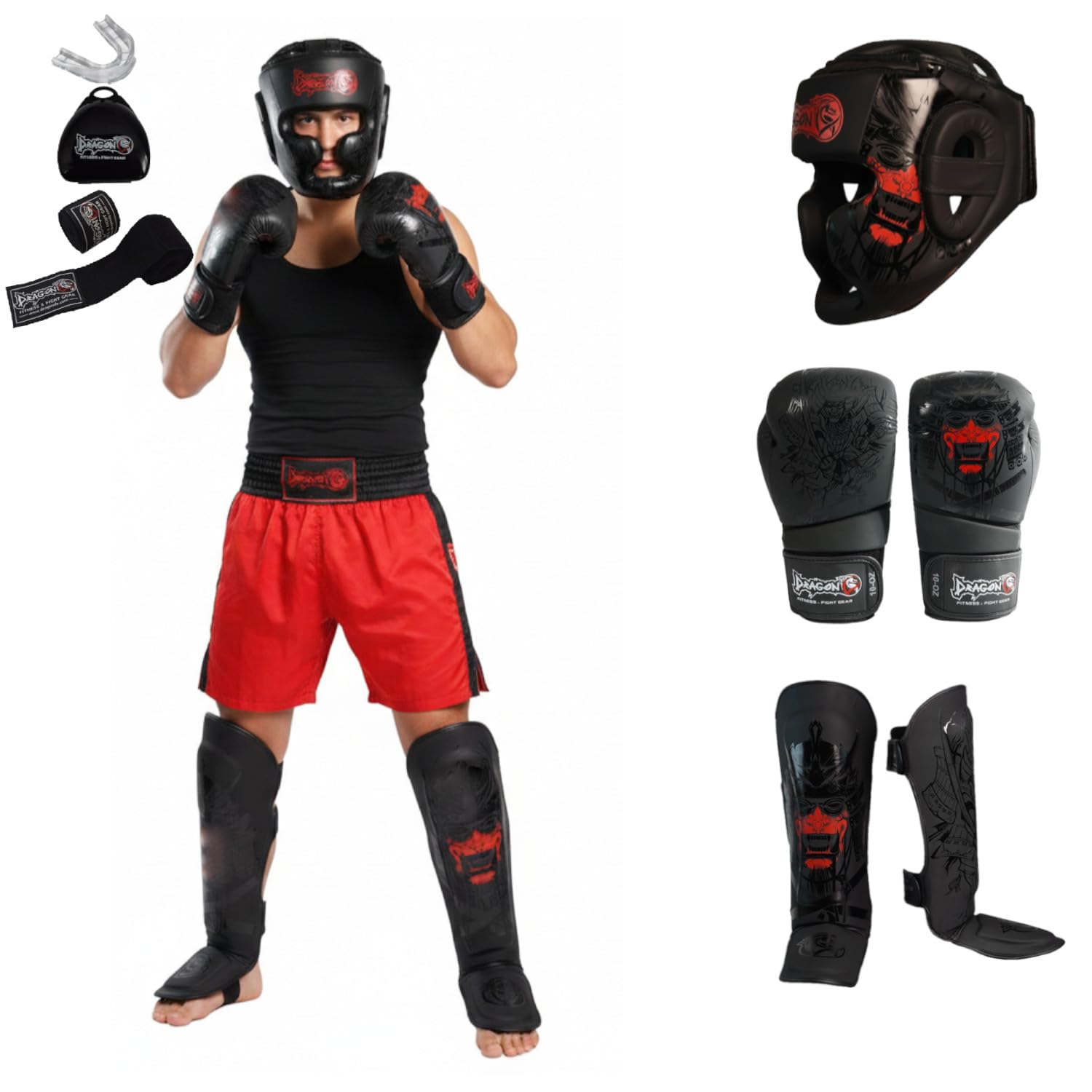 yakuza handschuhe Dragon do Profi Boxset 5-teilig Boxhandschuhe, Schienbeinschütz – Dragondo Europe Farbe:Cognac Fahrrad Handschuhe Winter „EDR autumn hijab and easy to wear