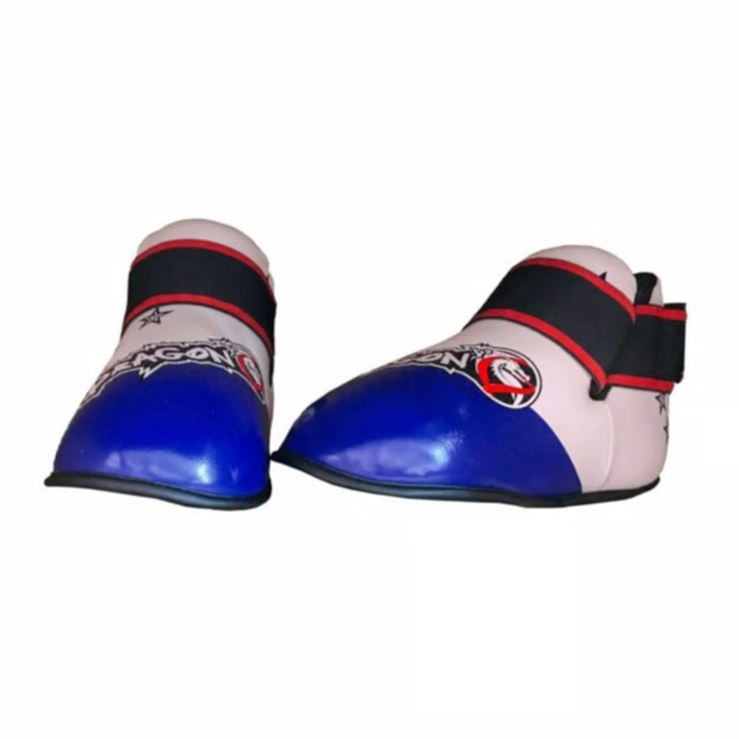 Dragondo 30240-P Fußschutz für Kickboxen & Kampfsport – Trainings-Fußschützer mit Schlagdämpfung, Blau/Rot (Rot, L)