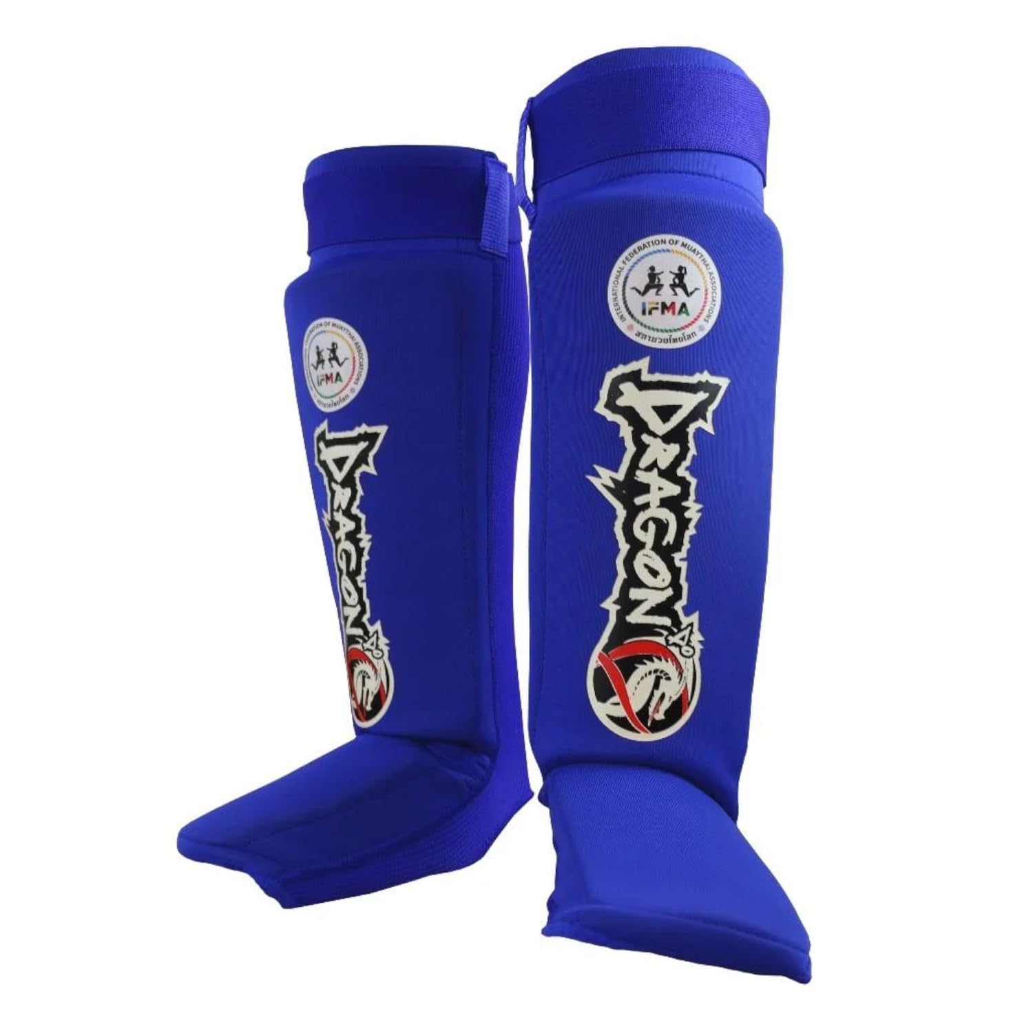 DragonDo 40610 IFMA Approved Neopren Schienbeinschützer & Spannschutz - Professioneller Muay Thai & Kickboxen Beinschutz - rutschfest, Stoßfest & Offizielle Wettkampfqualität