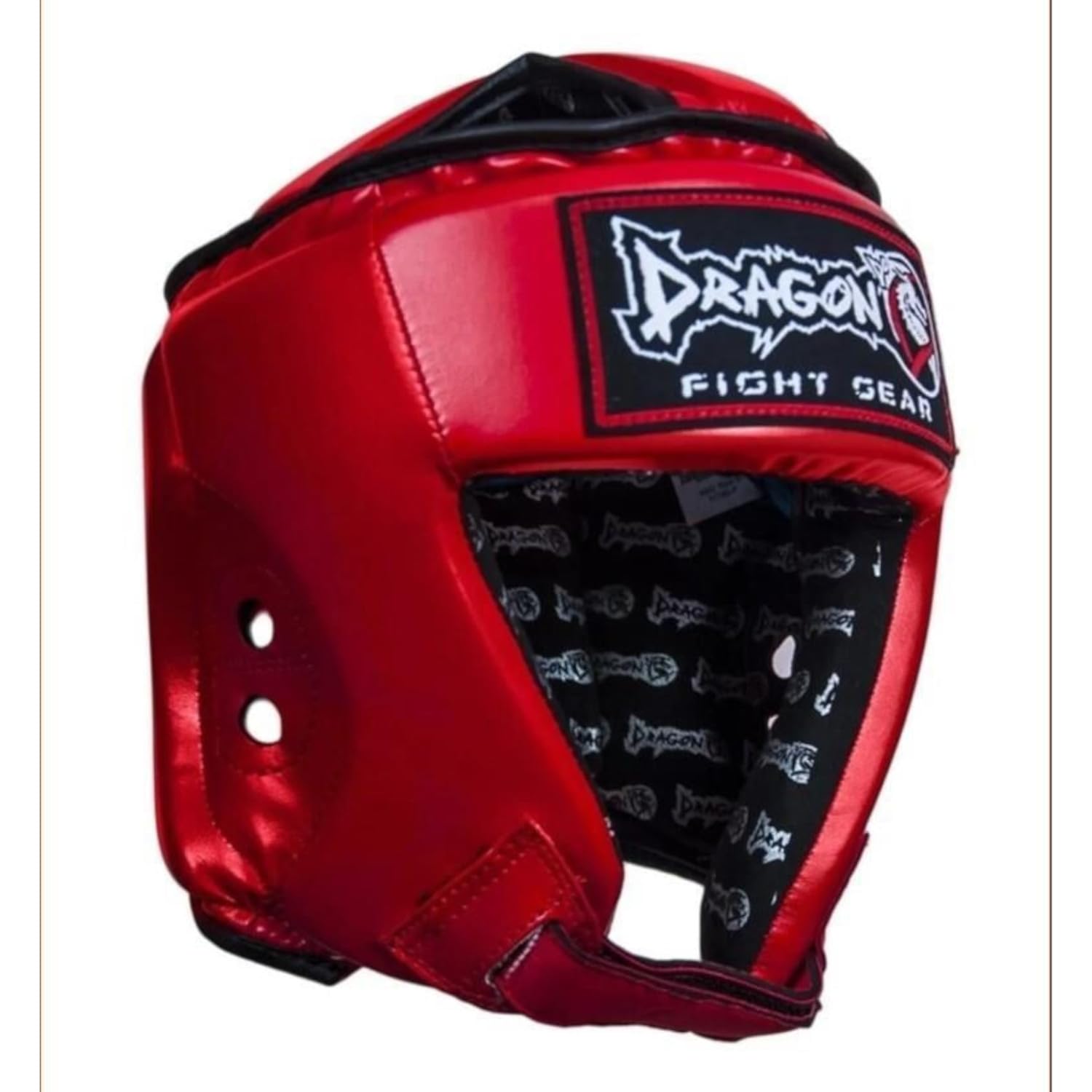 Dragon Do DRG-99-L IFMA zertifizierter Kopfschutz - Professioneller Muay Thai & Kickboxen Boxhelm aus echtem Leder - CE-geprüft - Blau/Rot (Rot, L)