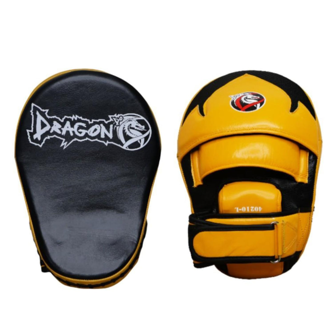 Dragon do Thai Pad 40210-L Profi Box-Pratzen Set (Paar) Echtes Rindsleder Fokus-Handschuhe für Boxen, Kickboxen, Muay Thai MMA Schlagpolster mit Hoher Dichte Ergonomisches