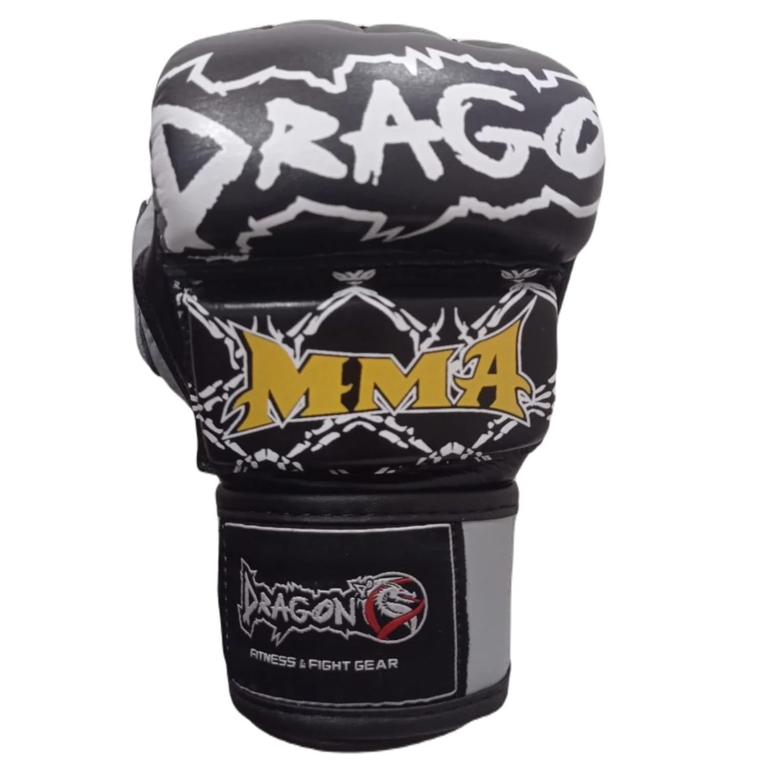 Dragon do 30263-L Ultimate MMA Handschuhe aus echtem Leder, Professionelle Grappling Freefight Handschuhe mit Handgelenkschutz, Open Palm Design für Training Wettkampf