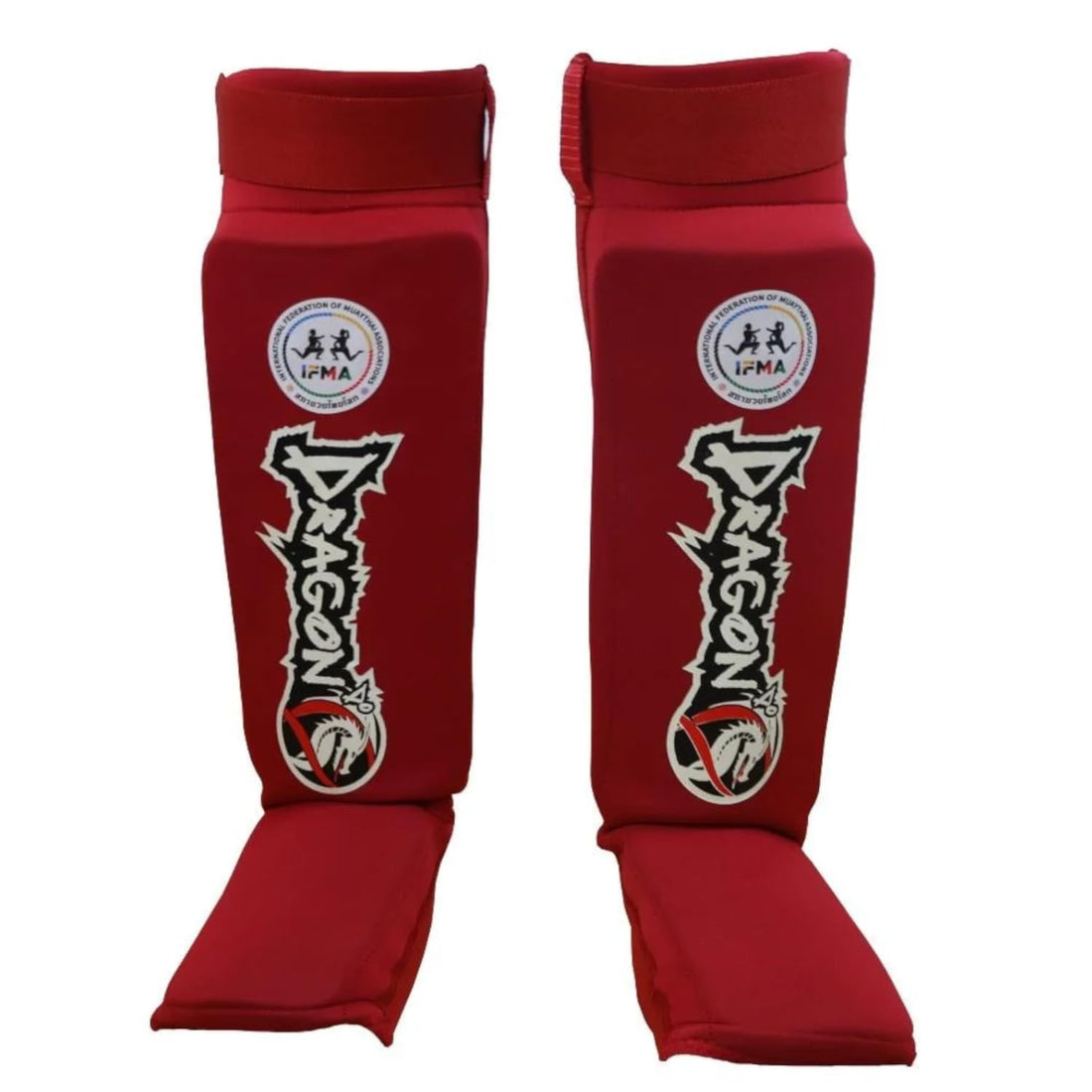 DragonDo 40610 IFMA Approved Neopren Schienbeinschützer & Spannschutz - Professioneller Muay Thai & Kickboxen Beinschutz - rutschfest, Stoßfest & Offizielle Wettkampfqualität