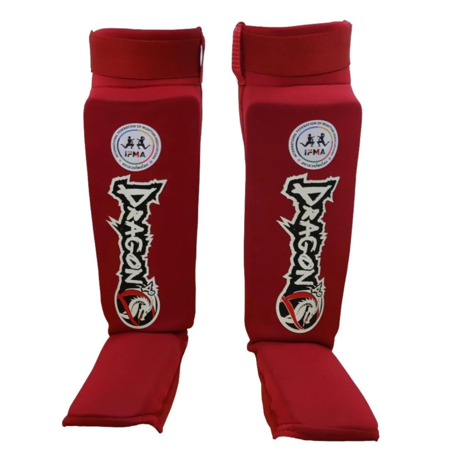 DragonDo 40610 IFMA Approved Neopren Schienbeinschützer & Spannschutz - Professioneller Muay Thai & Kickboxen Beinschutz - rutschfest, Stoßfest & Offizielle Wettkampfqualität