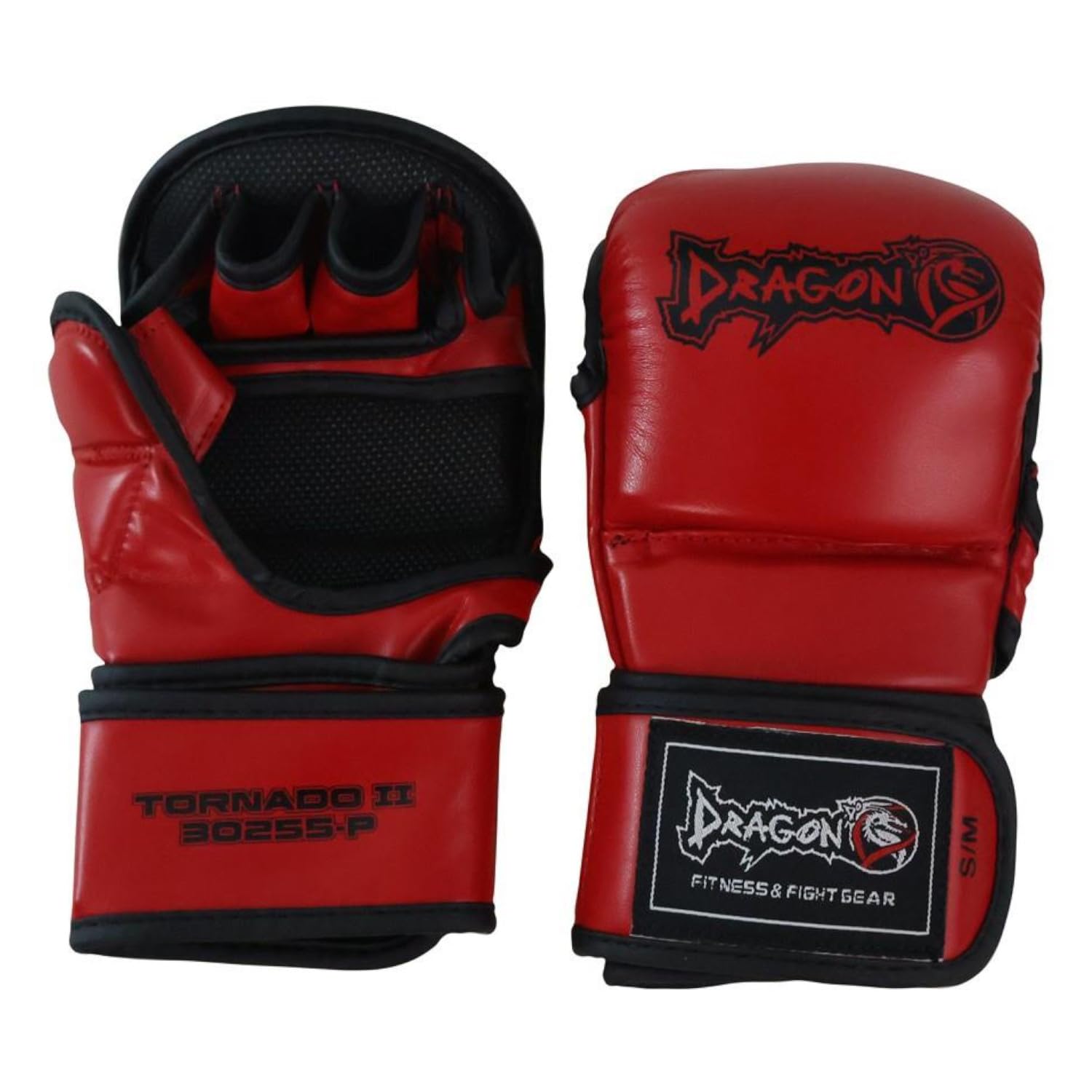 Dragon do MMA Handschuhe 30255-P Tornado Kampfsport Handschuhe mit Daumenschutz Grappling, Sparring, Boxsack Muay Thai Kunstleder Herren Damen Schwarz Rot Blau (Rot