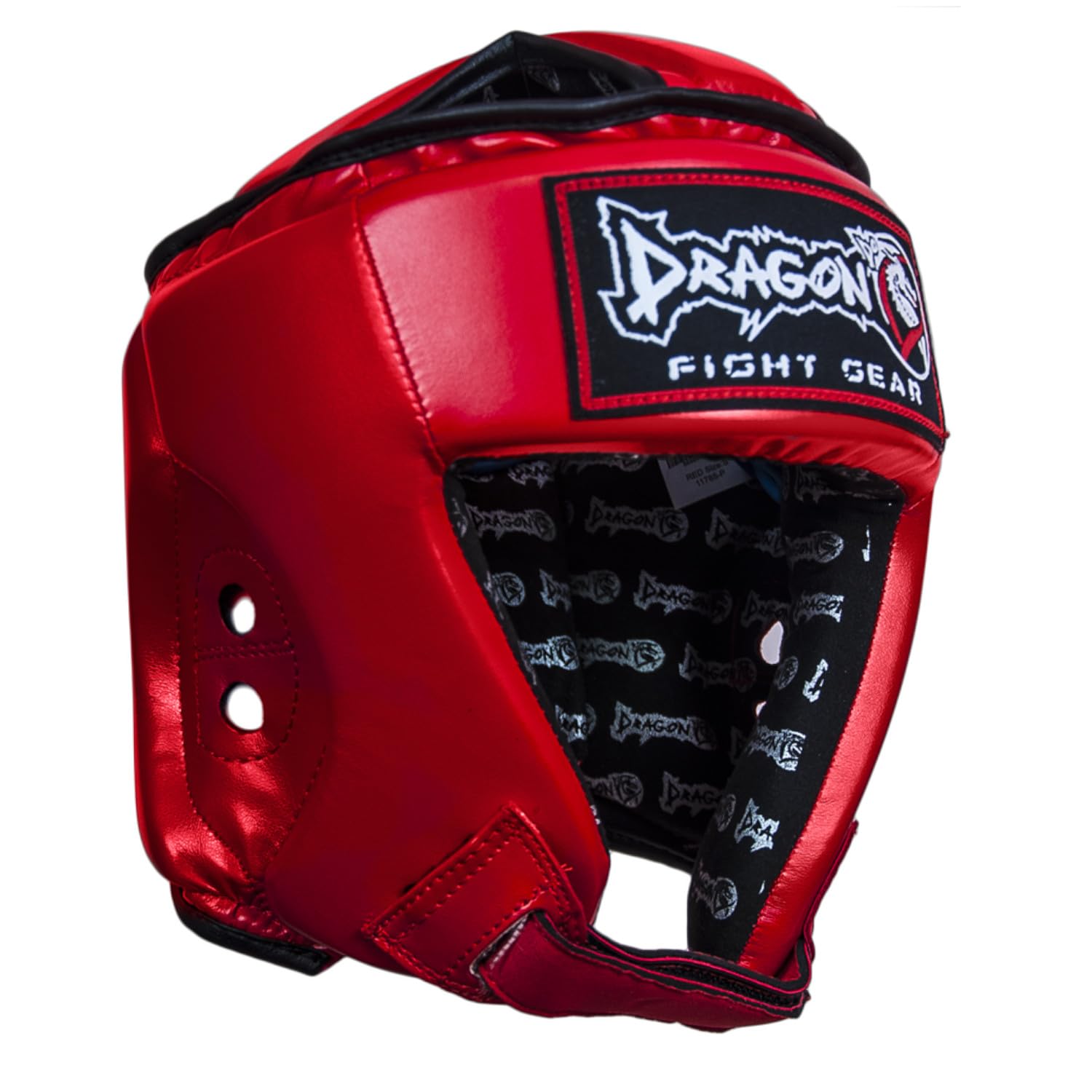 Dragondo 11785-P Kopfschutz für Kickboxen & Muay Thai – Geschlossener Boxhelm mit Wangen- und Oberkopfschutz, CE-Zertifiziert, Schwarz/Rot/Blau (Rot, L)