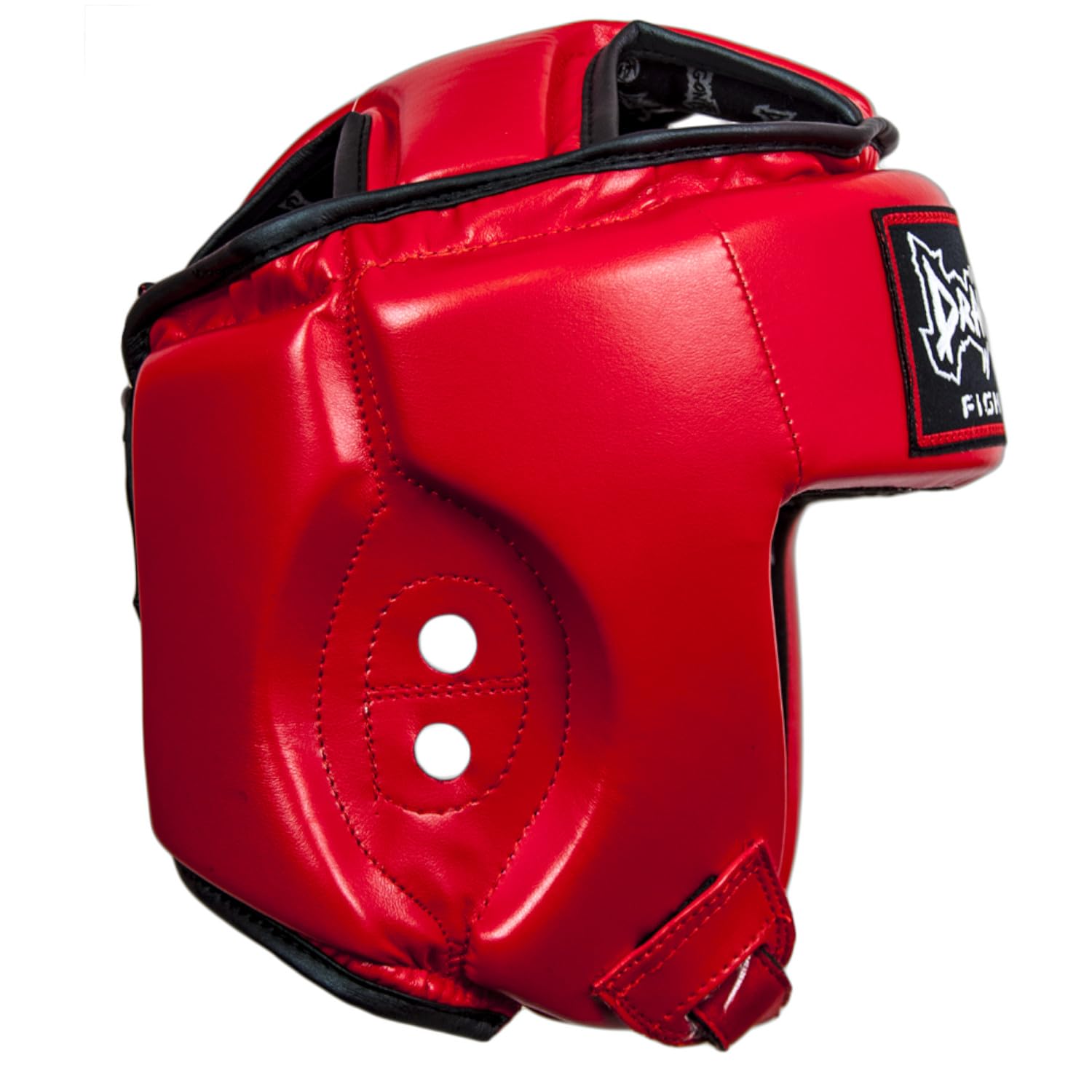 Dragondo 11785-P Kopfschutz für Kickboxen & Muay Thai – Geschlossener Boxhelm mit Wangen- und Oberkopfschutz, CE-Zertifiziert, Schwarz/Rot/Blau (Rot, L)