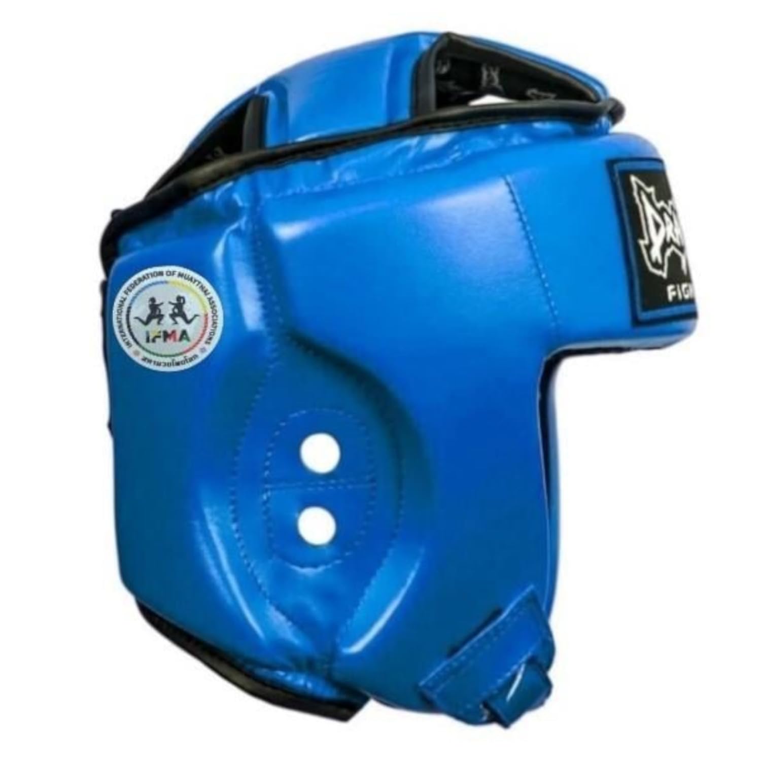 Dragon Do DRG-99-L IFMA zertifizierter Kopfschutz - Professioneller Muay Thai & Kickboxen Boxhelm aus echtem Leder - CE-geprüft - Blau/Rot (Rot, L)