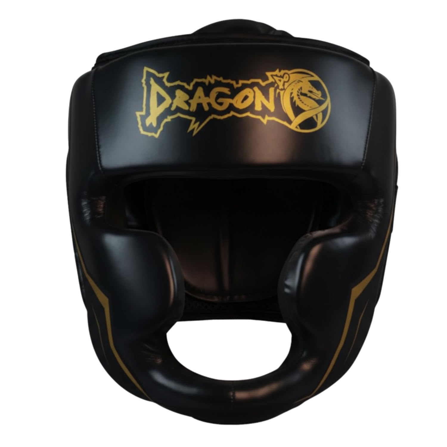 Dragon do 11748-P Legacy Schwarz Black Kopfschutz für Kickboxen, Kampfsport MMA Training Hochwertiges Kunstleder Kopfschützer für Sparring, Boxen, Muay Thai, Karate