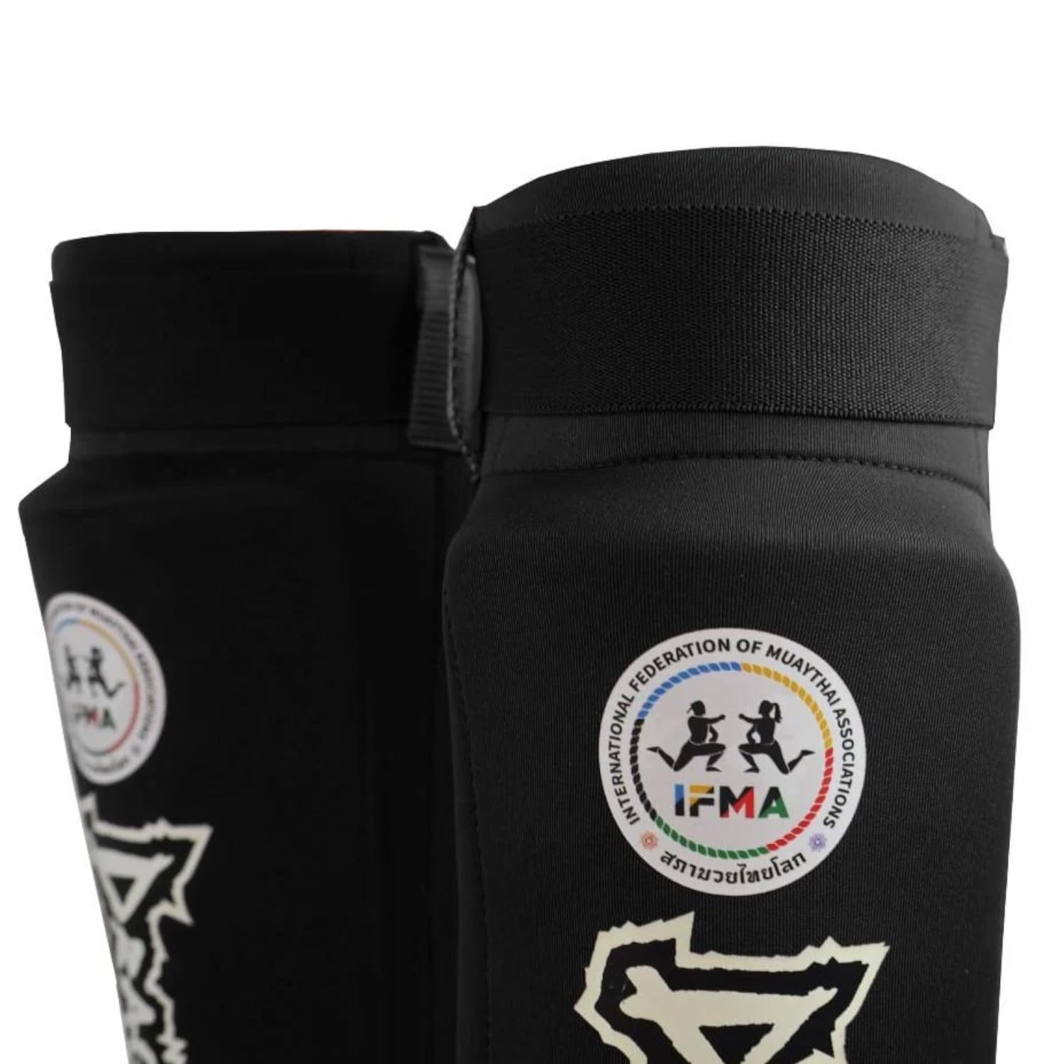 DragonDo 40610 IFMA Approved Neopren Schienbeinschützer & Spannschutz - Professioneller Muay Thai & Kickboxen Beinschutz - rutschfest, Stoßfest & Offizielle Wettkampfqualität