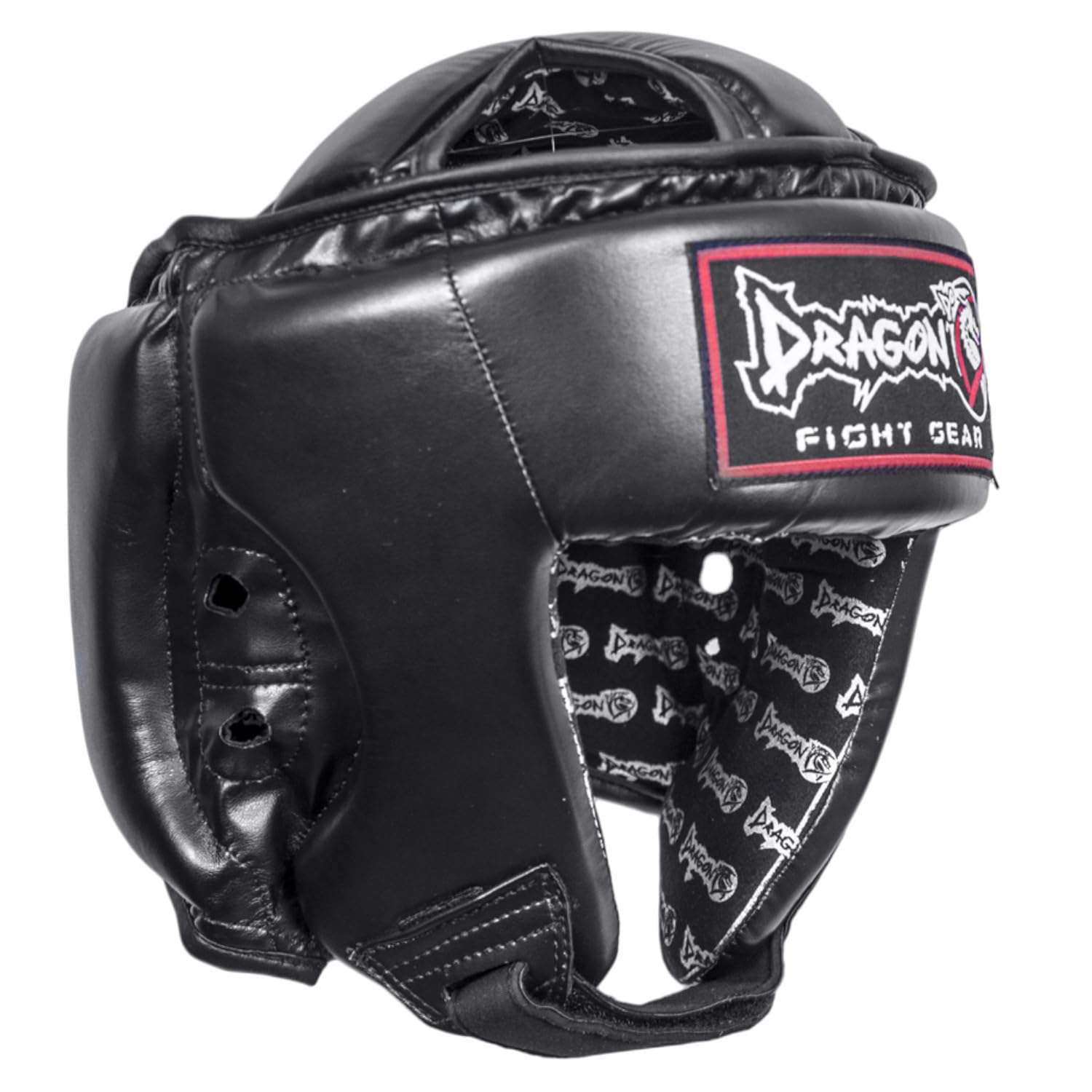 Dragondo 11785-P Kopfschutz für Kickboxen & Muay Thai – Geschlossener Boxhelm mit Wangen- und Oberkopfschutz, CE-Zertifiziert, Schwarz/Rot/Blau (Rot, L)