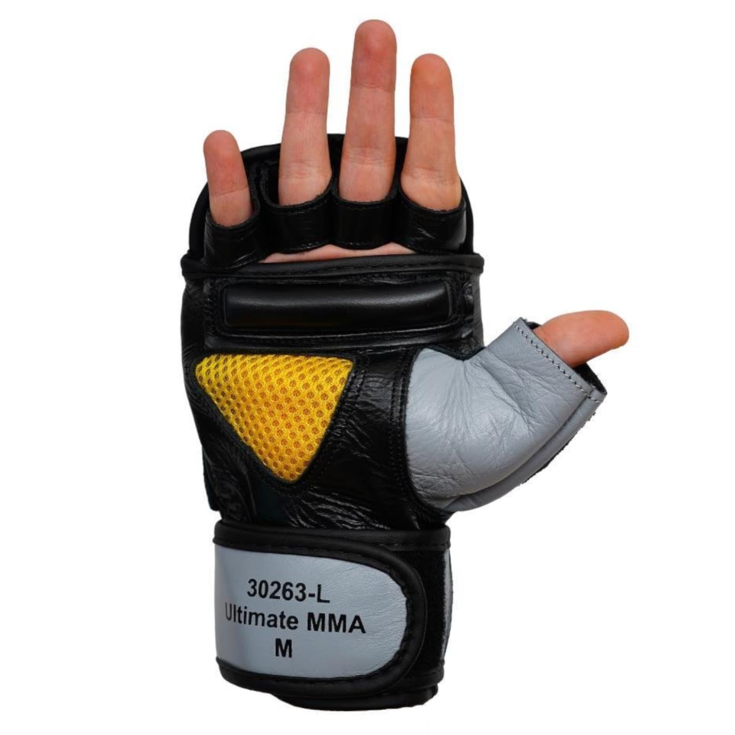 Dragon do 30263-L Ultimate MMA Handschuhe aus echtem Leder, Professionelle Grappling Freefight Handschuhe mit Handgelenkschutz, Open Palm Design für Training Wettkampf