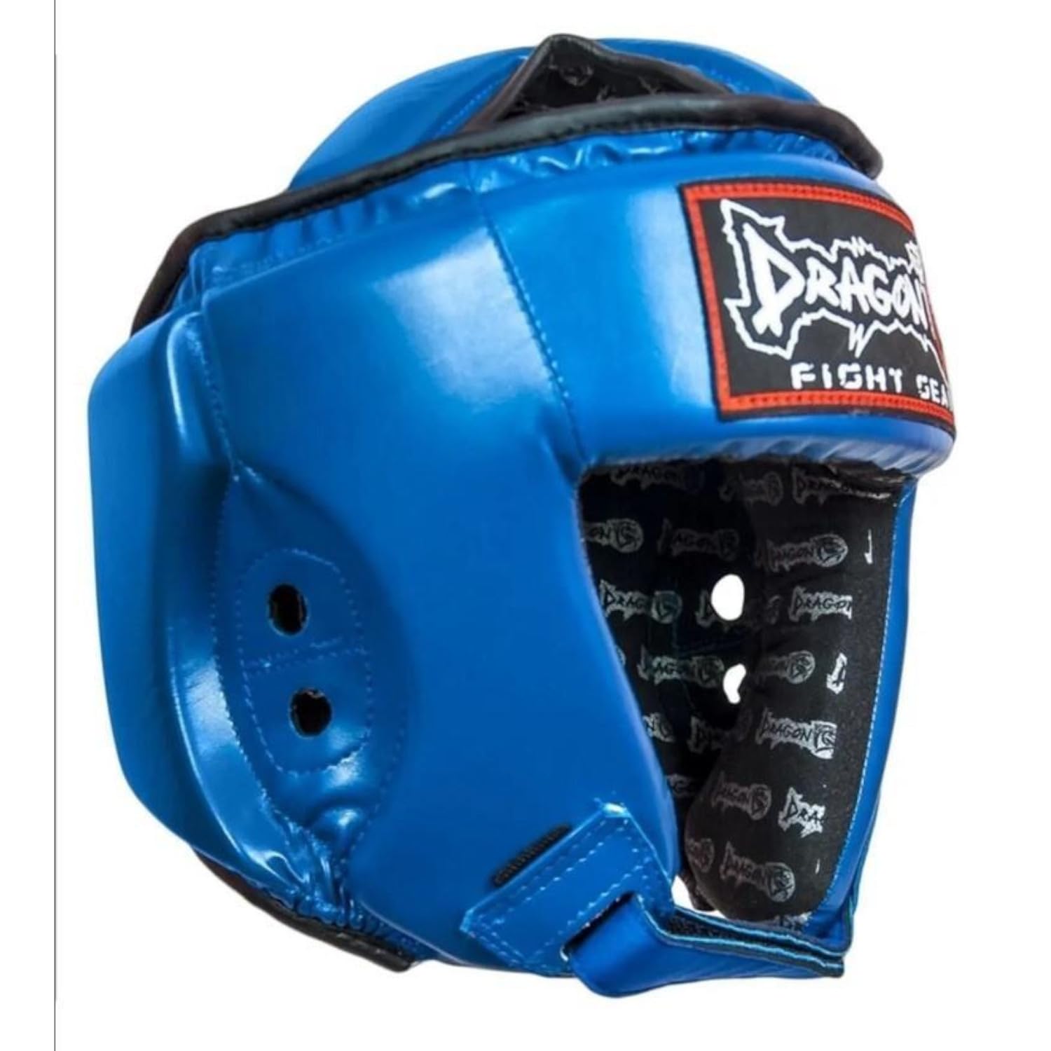 Dragon Do DRG-99-L IFMA zertifizierter Kopfschutz - Professioneller Muay Thai & Kickboxen Boxhelm aus echtem Leder - CE-geprüft - Blau/Rot (Rot, L)