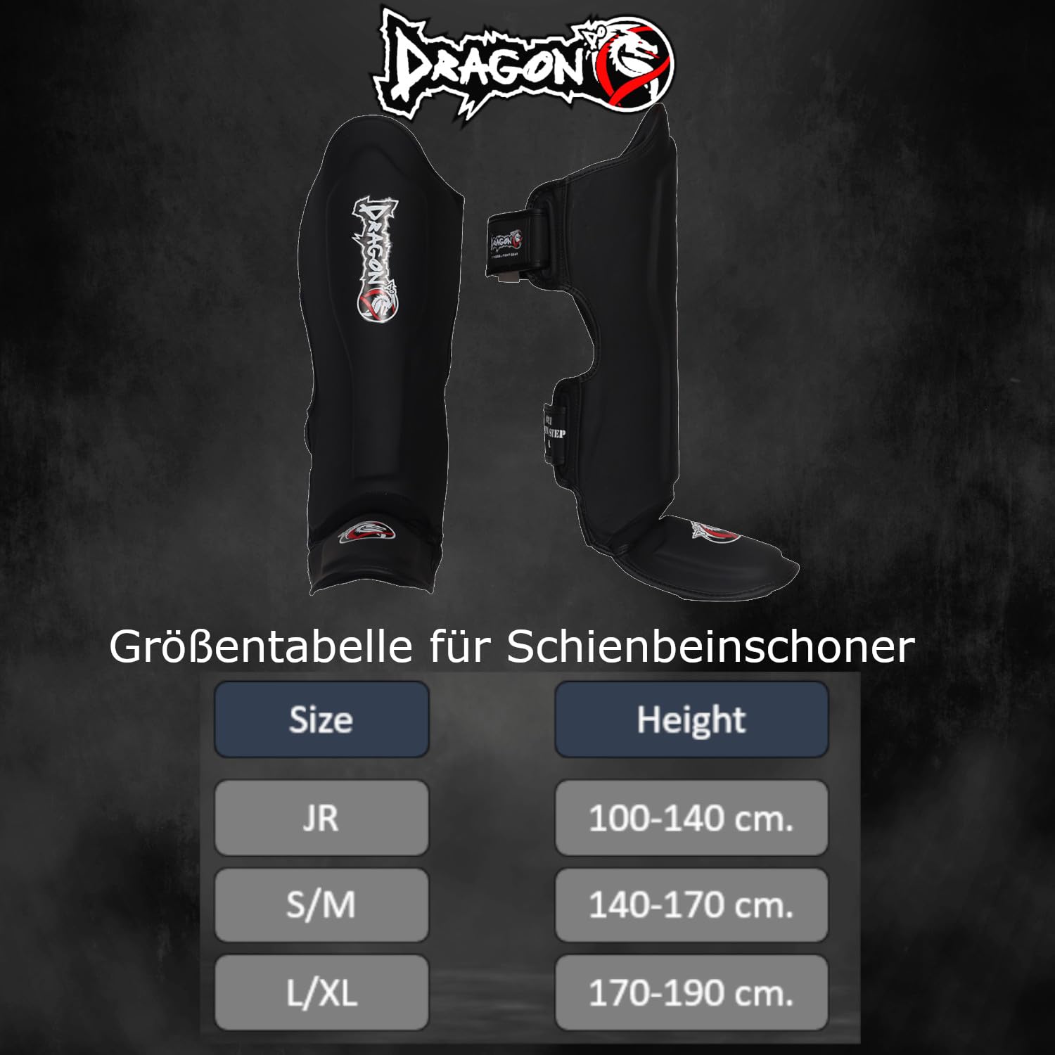DRAGON DO Muay Thai, Kickboxen und MMA Schienbeinschoner fr Männer, Frauen, Kinder mit perfektem Sitz und idealer Polsterung und fr weitere Kampfsportarten 40721