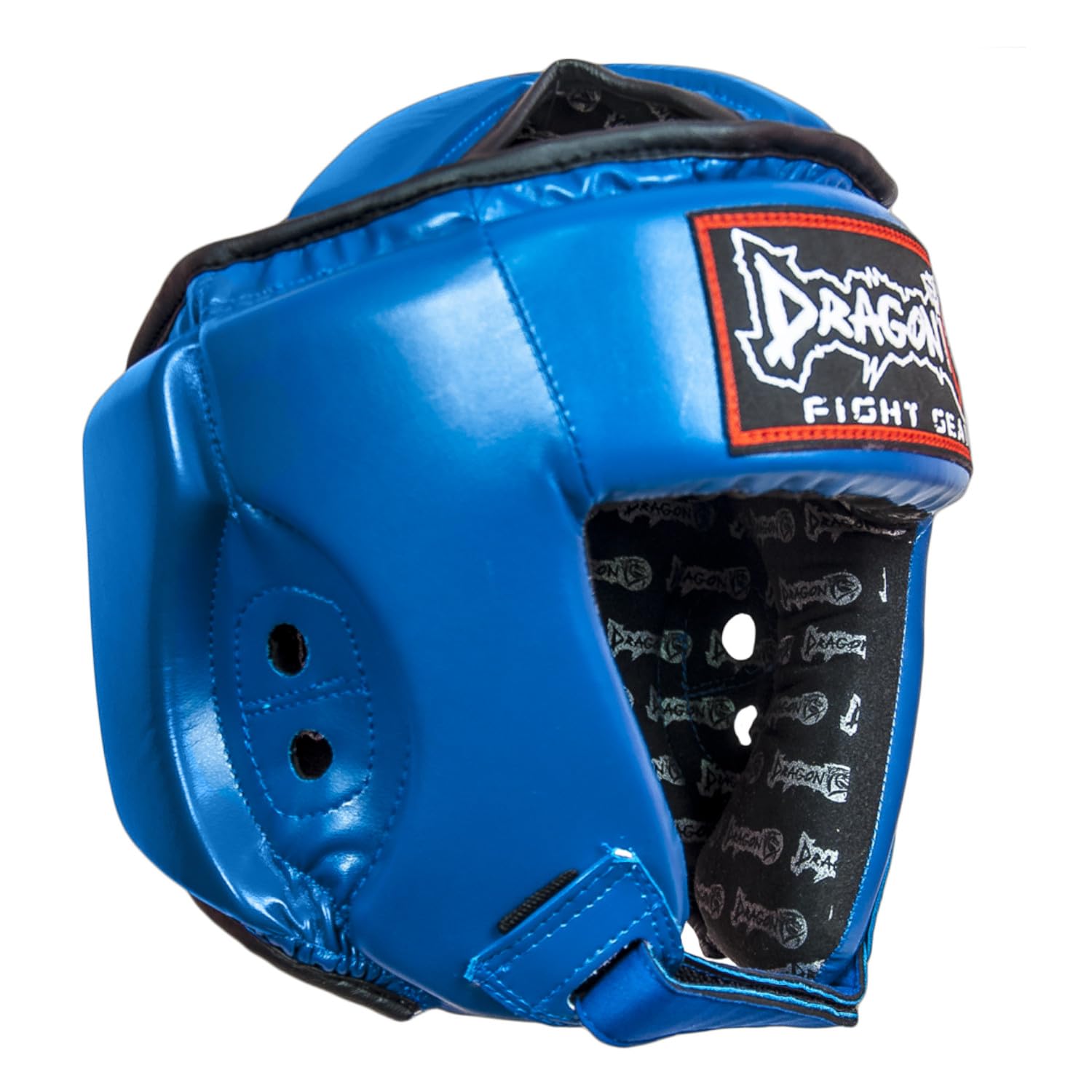 Dragondo 11785-P Kopfschutz für Kickboxen & Muay Thai – Geschlossener Boxhelm mit Wangen- und Oberkopfschutz, CE-Zertifiziert, Schwarz/Rot/Blau (Rot, L)