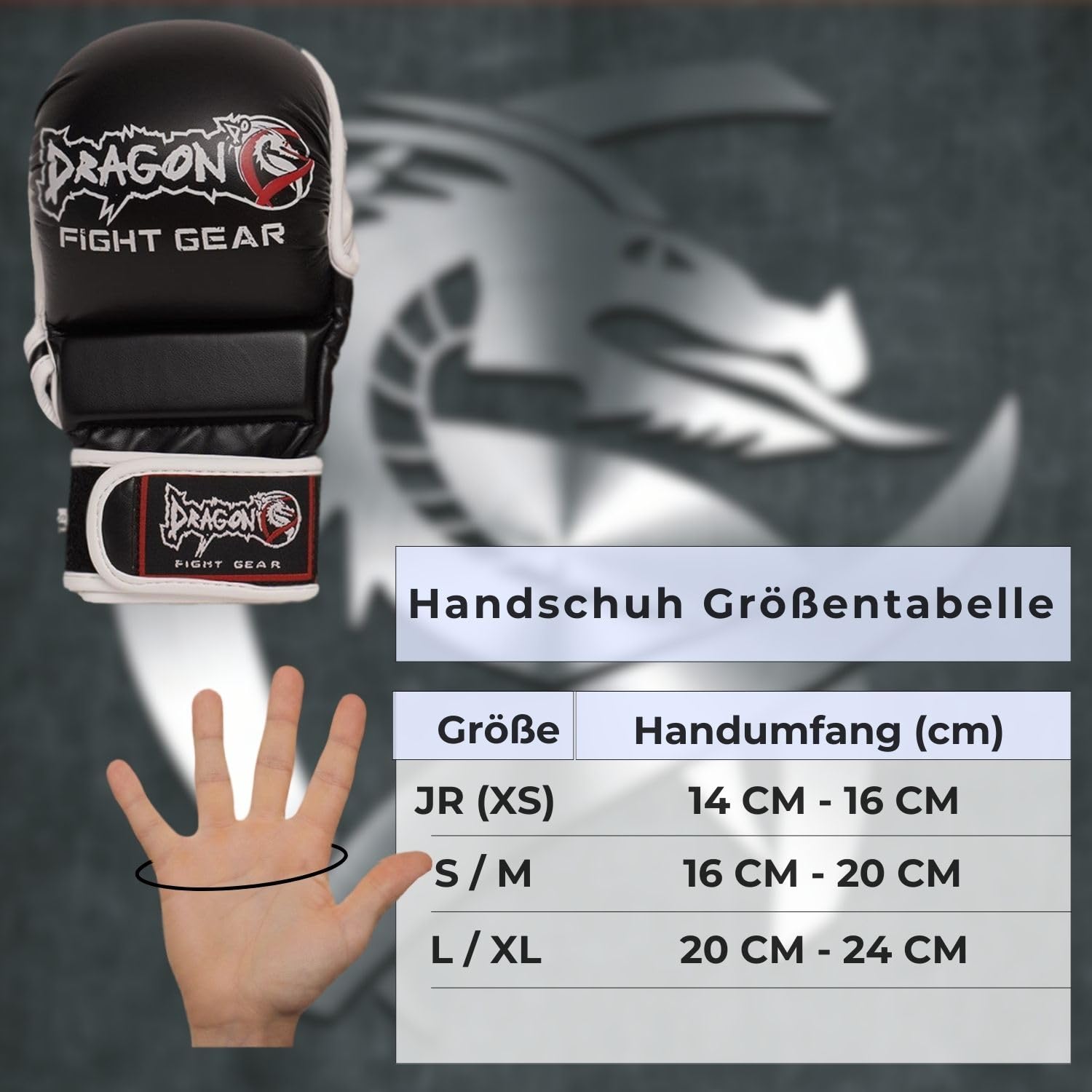Dragon do MMA Handschuhe 30255-P Tornado Kampfsport Handschuhe mit Daumenschutz Grappling, Sparring, Boxsack Muay Thai Kunstleder Herren Damen Schwarz Rot Blau (Rot