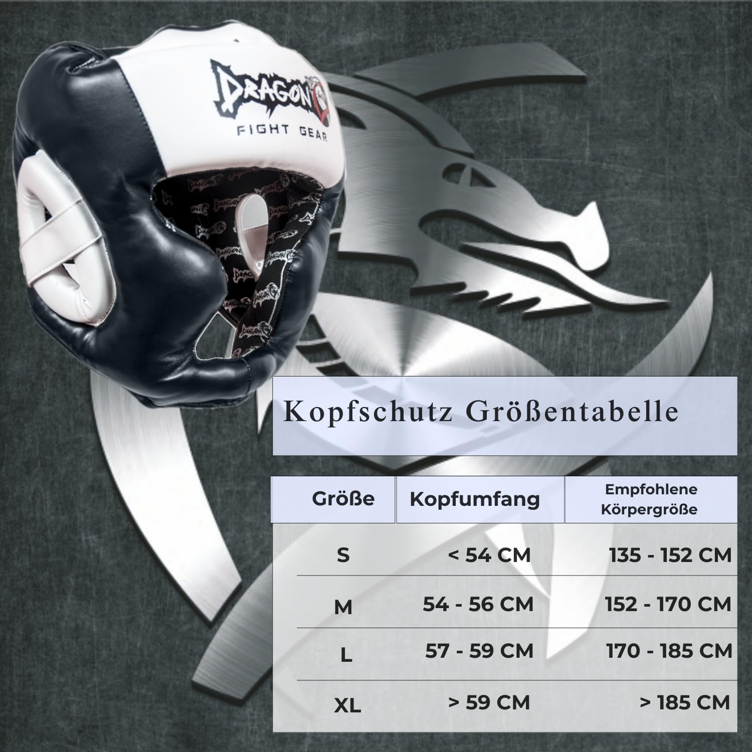 Dragon do 11745-P Kopfschutz mit Wangenschutz – Professioneller Sparring Helm für Kickboxen, Muay Thai & MMA – Verstellbarer Boxhelm, Stoßdämpfend & rutschfest –