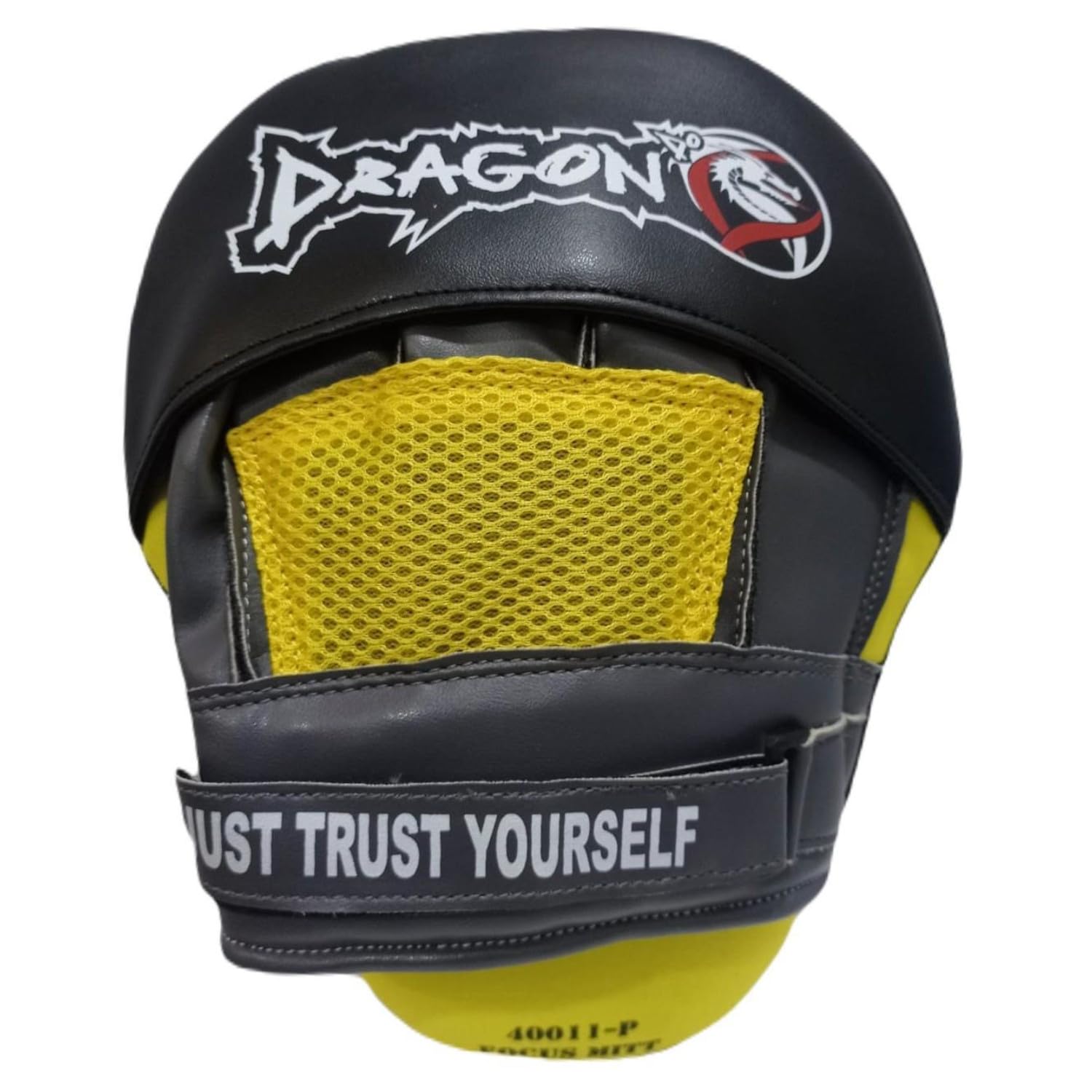 DragonDo 40011-P Professionelle Focus Pads Boxpratzen Set (Paar) – Gelb/Schwarz – Stoßdämpfende Gekrümmte Schlagpolster für Boxen, Kickboxen & MMA – Hochwertiges