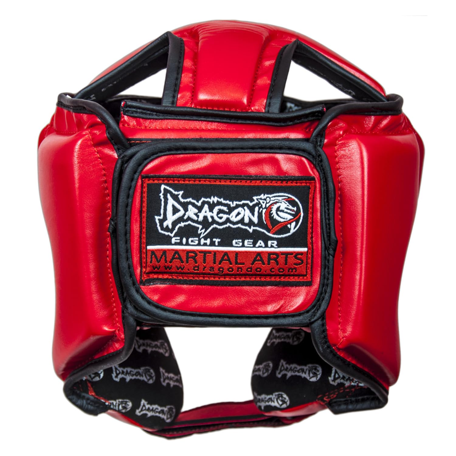 Dragondo 11785-P Kopfschutz für Kickboxen & Muay Thai – Geschlossener Boxhelm mit Wangen- und Oberkopfschutz, CE-Zertifiziert, Schwarz/Rot/Blau (Rot, L)