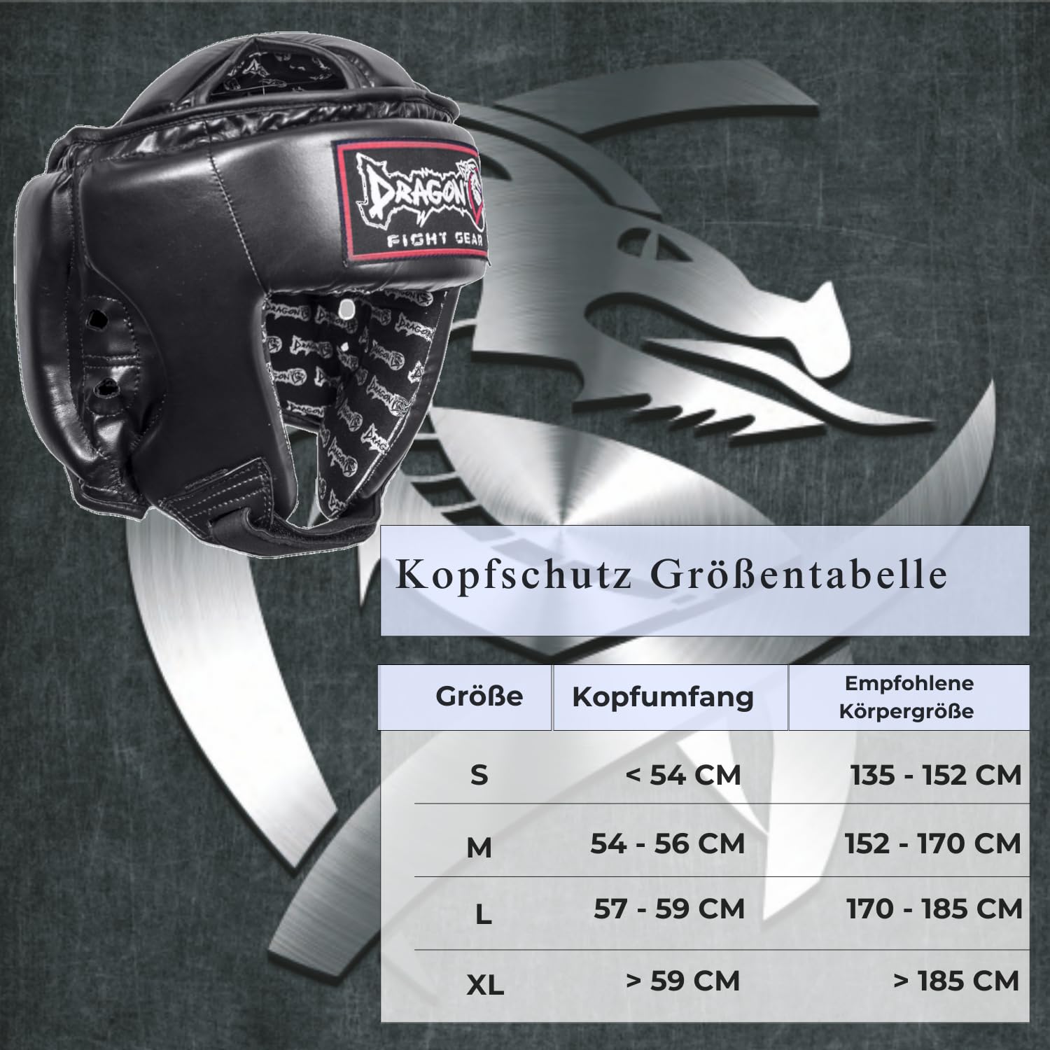 Dragondo 11785-P Kopfschutz für Kickboxen & Muay Thai – Geschlossener Boxhelm mit Wangen- und Oberkopfschutz, CE-Zertifiziert, Schwarz/Rot/Blau (Rot, L)