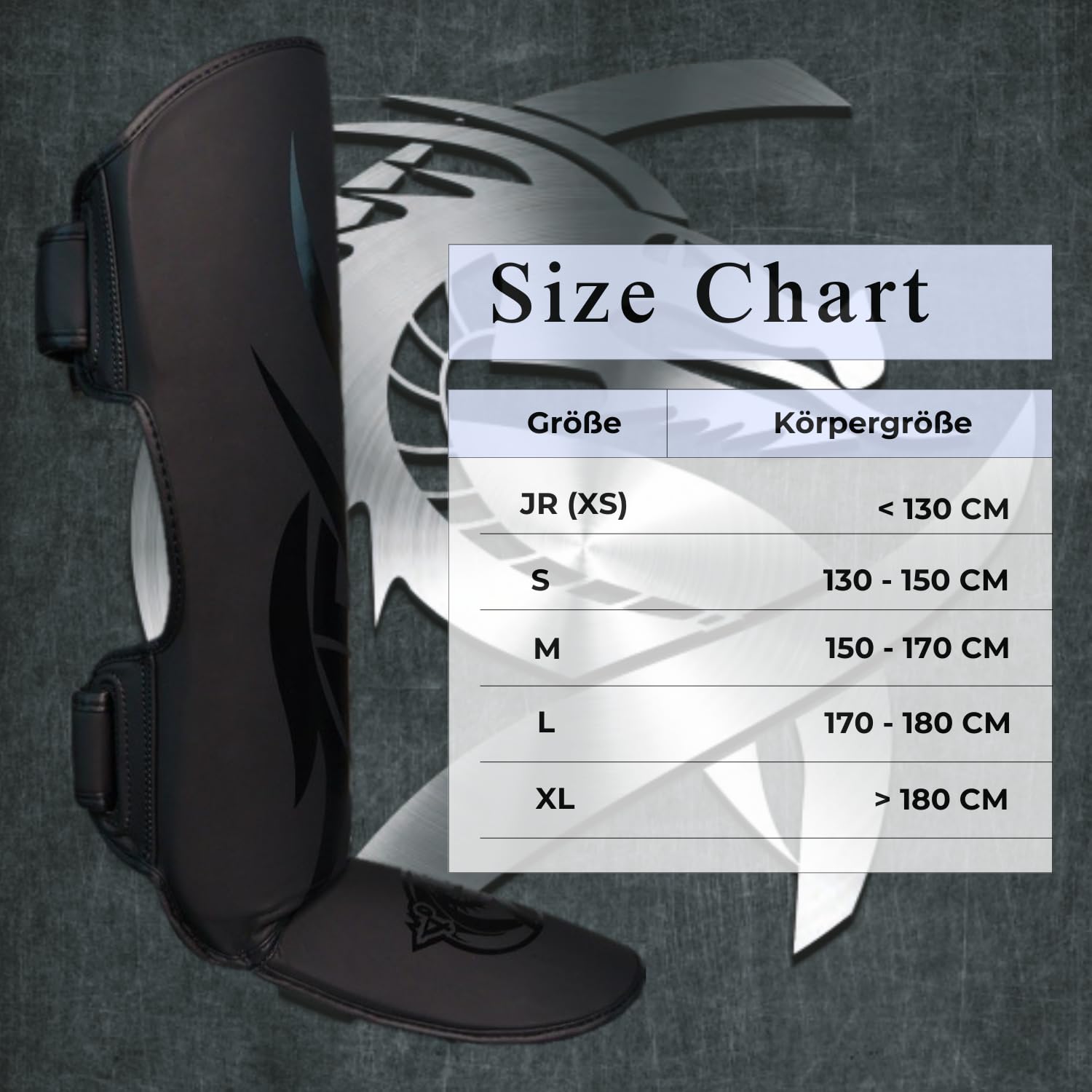 Dragondo 40726-P Black Mamba Schienbeinschützer – Profi Schienbein- und Spannschutz für Kickboxen, Muay Thai & MMA – Ergonomisch, Stoßfest, Schwarz (L)