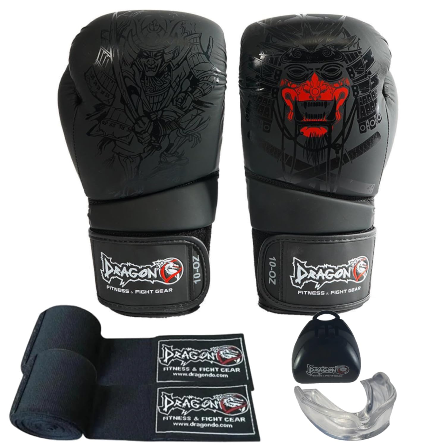 Dragon do 30128-P Yakuza Boxhandschuhe Set Boxhandschuhe, Bandagen und Mundschutz
