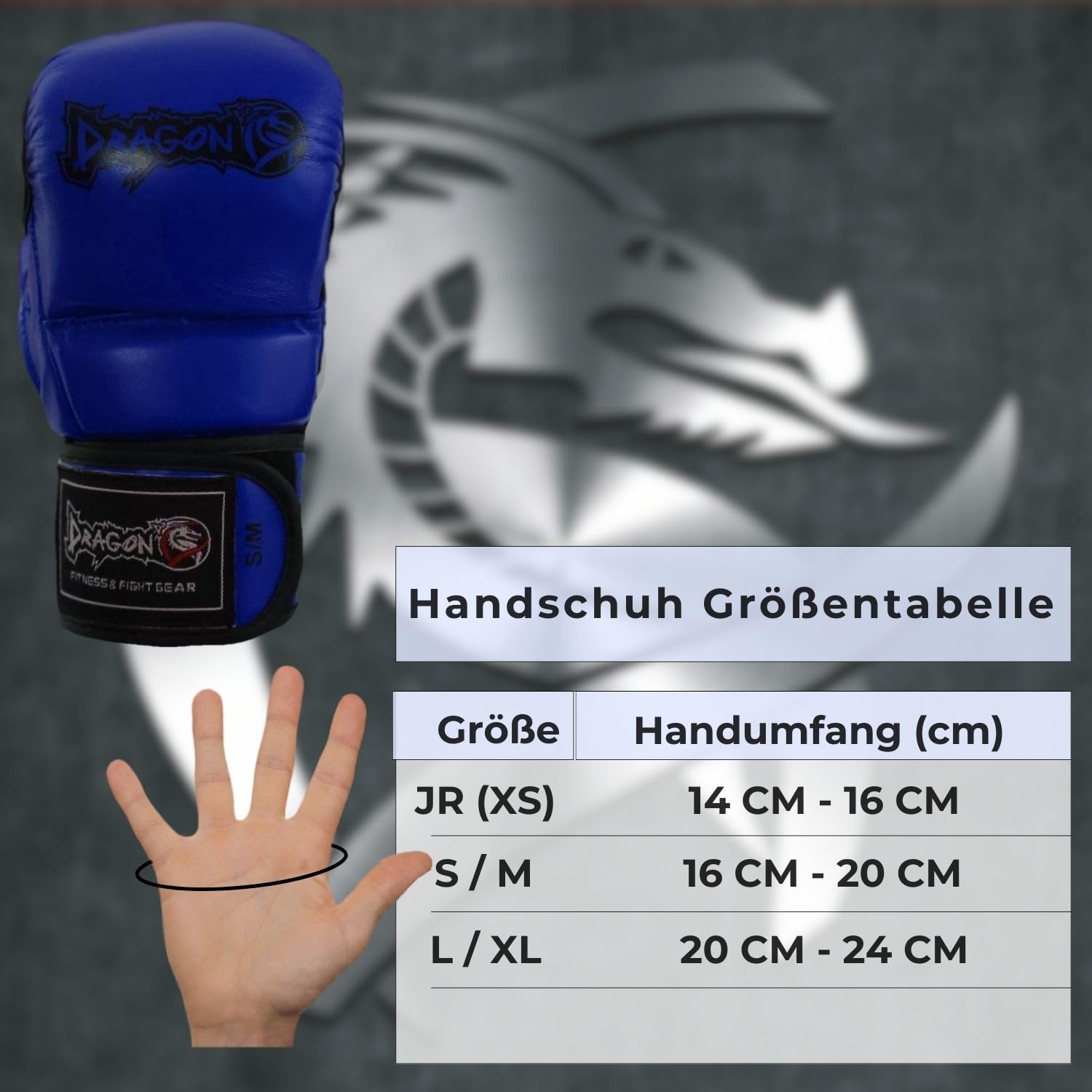 Dragon do MMA Handschuhe 30255-P Tornado Kampfsport Handschuhe mit Daumenschutz Grappling, Sparring, Boxsack Muay Thai Kunstleder Herren Damen Schwarz Rot Blau (Rot