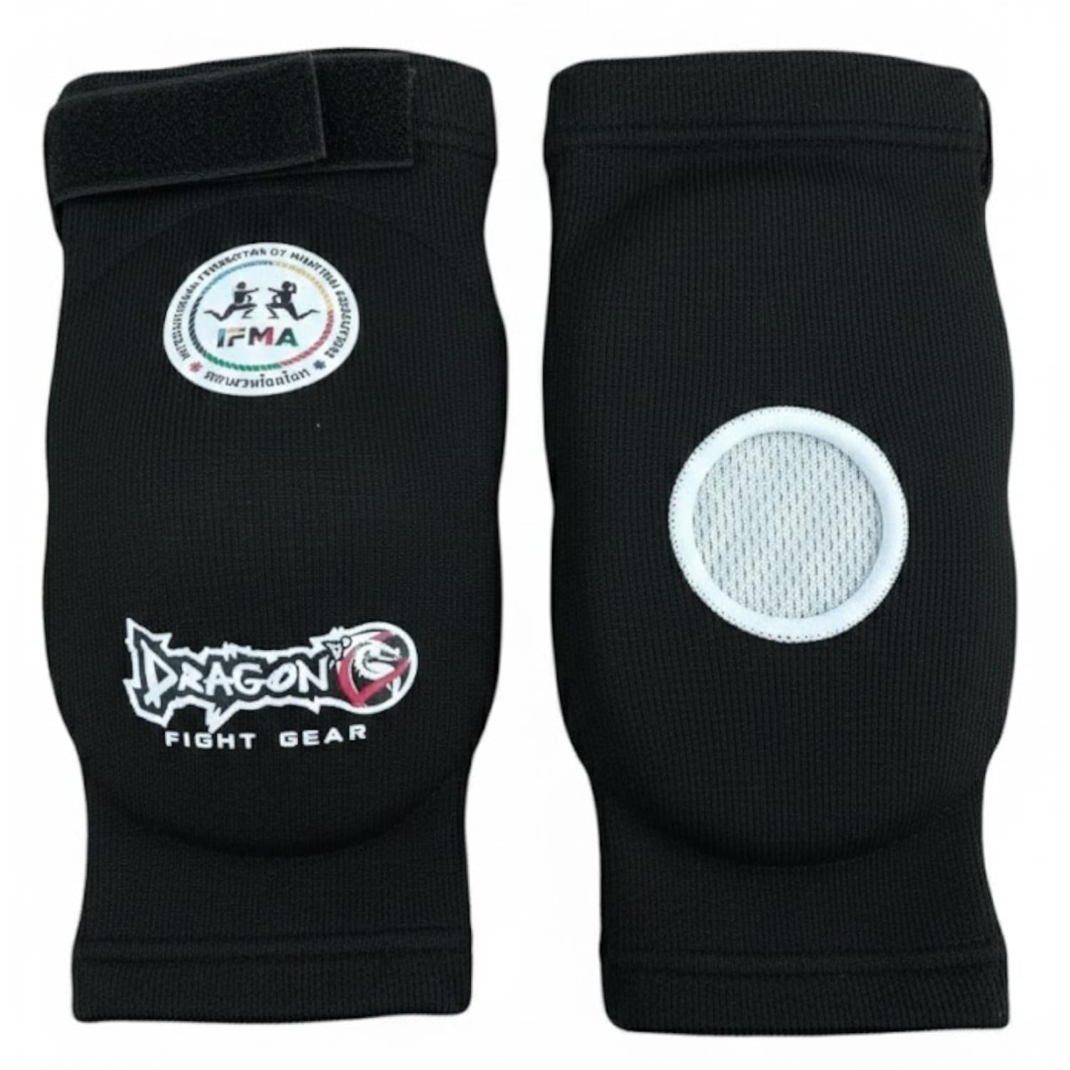 Dragon do 40495 IFMA Approved Ellenbogenschützer Muay Thai MMA Professionelle Hosiery Elbow Pads Paar Stoßfeste Schaumstoffpolsterung Wettkampf Training (Schwarz