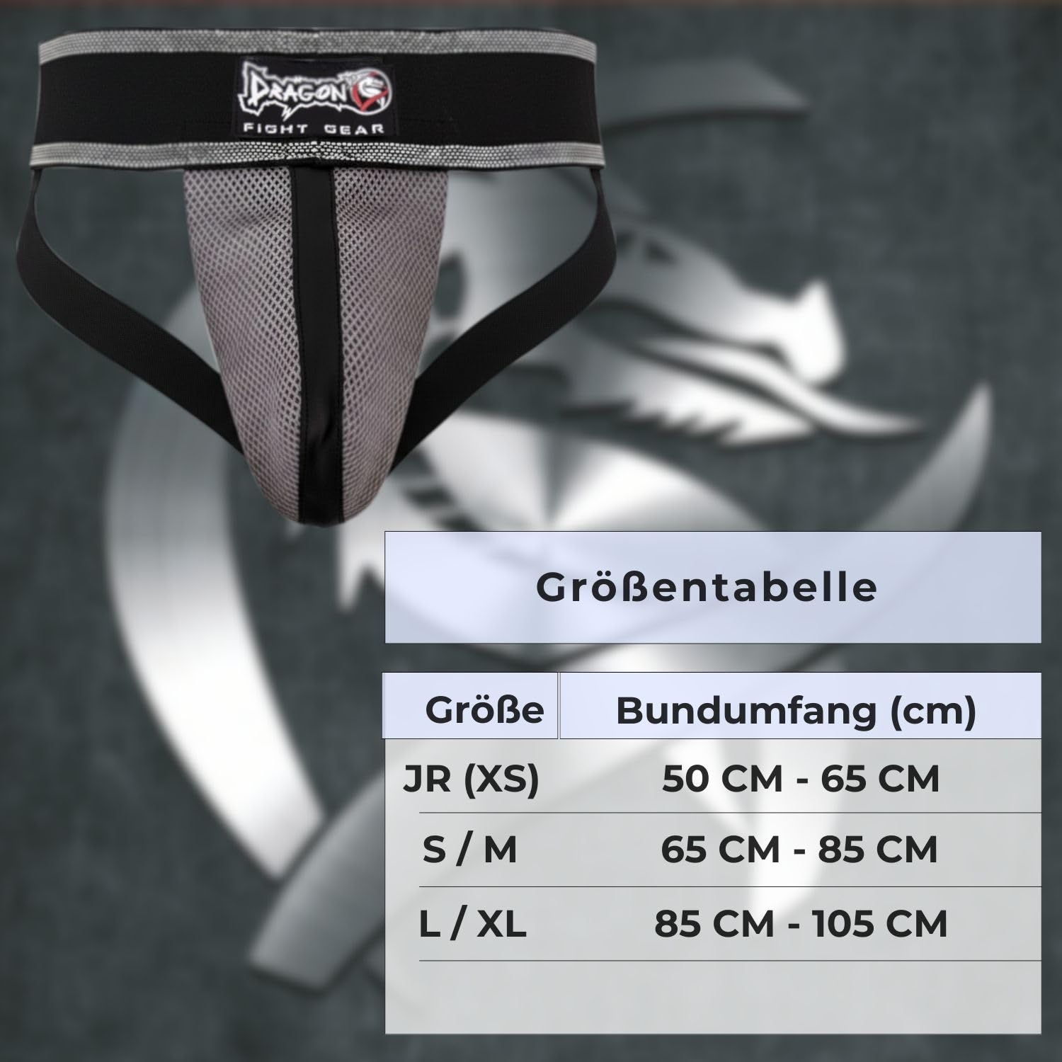 Dragon do 30900 Tiefschutz Herren für Kampfsport Professioneller Genitalschutz für Boxen, Muay Thai, Kickboxen MMA Hochwertiger Suspensorium Groin Guard (L-XL)