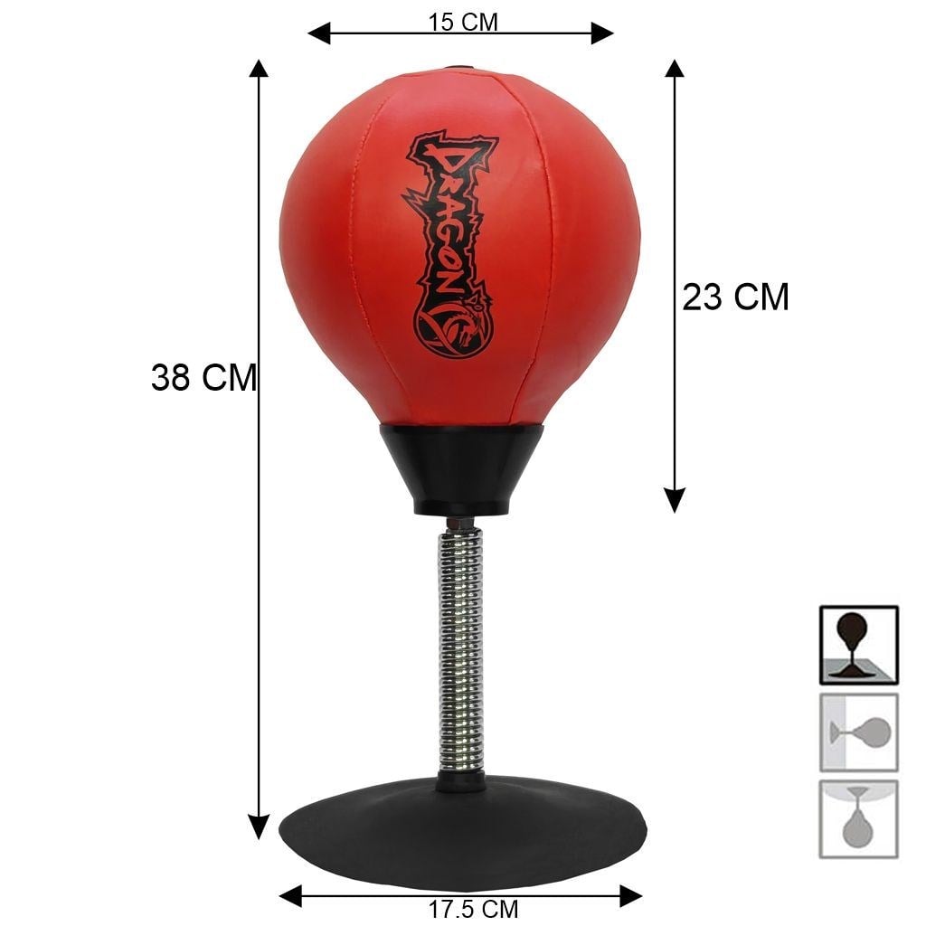 DragonDo 090-TLS-S01 Aufblasbarer Tischbox-Reflexball mit Saugnäpfen