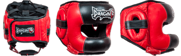 DragonDo 11751-L Yüz Korumali .Leder Kickbox Muay Thai Kopfschutz – für Training und Wettkampf