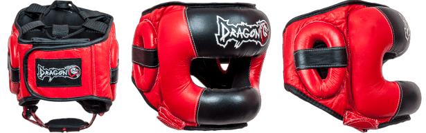 DragonDo 11751-L Yüz Korumali .Leder Kickbox Muay Thai Kopfschutz – für Training und Wettkampf