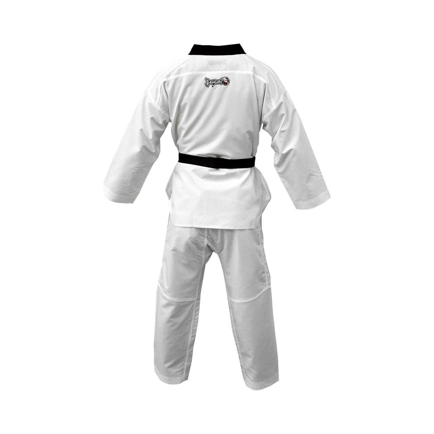 DragonDo 13120 Kämpfer Taekwondo-Anzug mit schwarzem Kragen