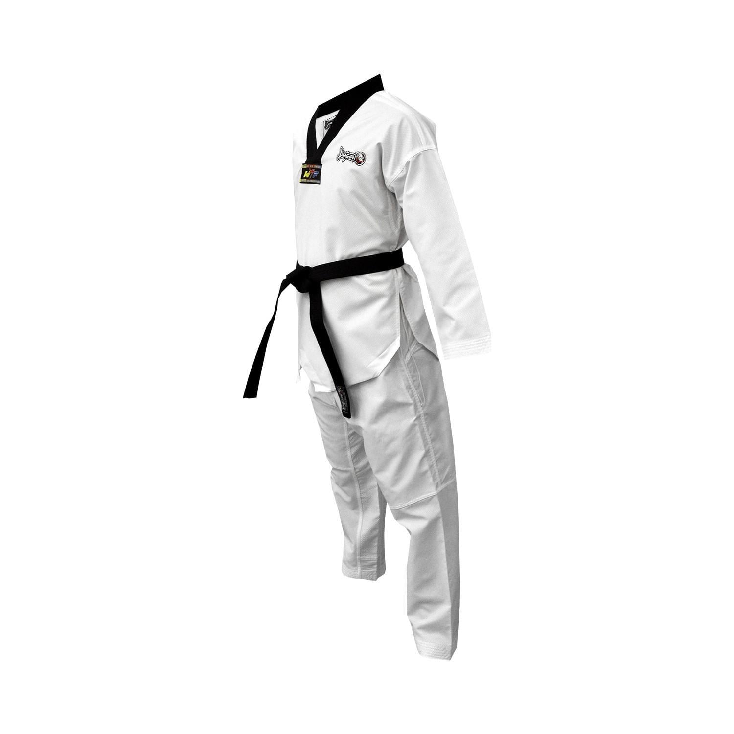 DragonDo 13120 Kämpfer Taekwondo-Anzug mit schwarzem Kragen