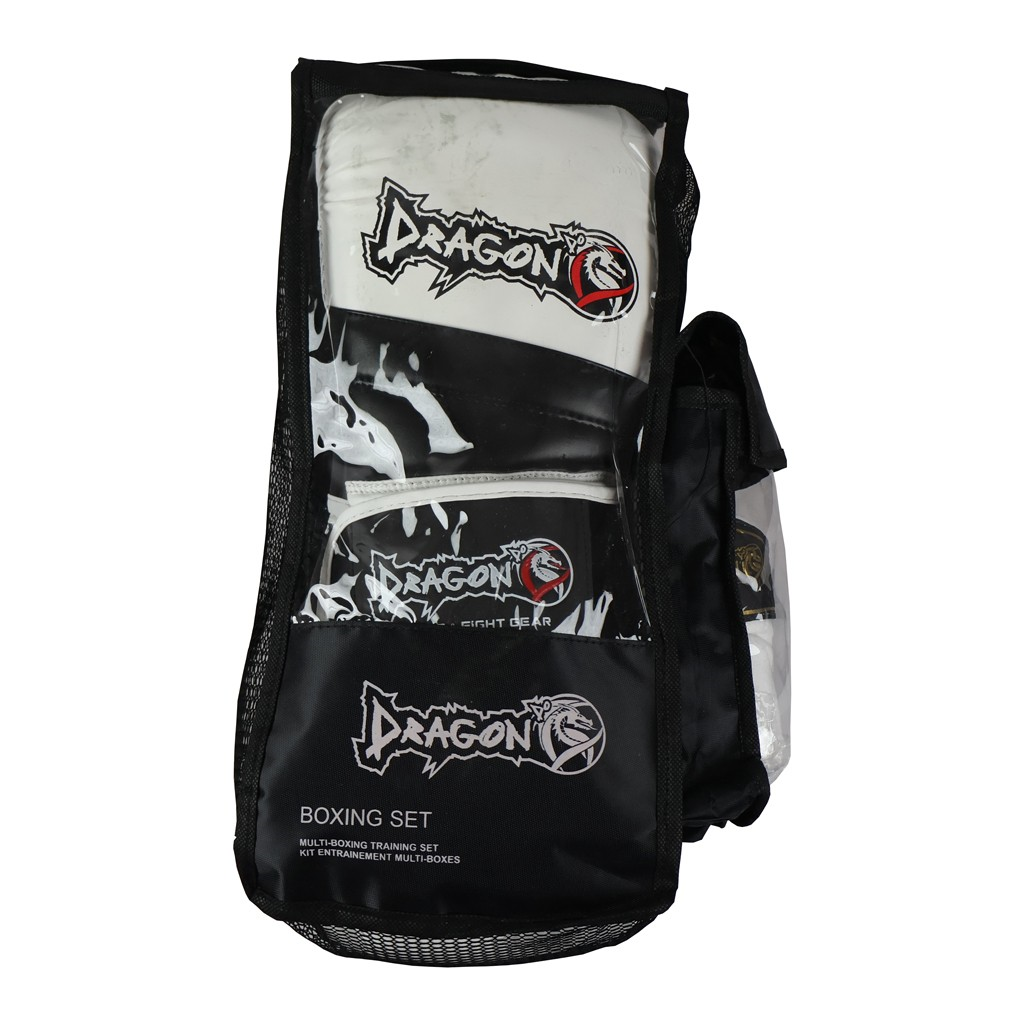 DragonDo 30096-P Attack-6 Boxhandschuh-Set (Handschuhe + Bandage + Mundschutz)