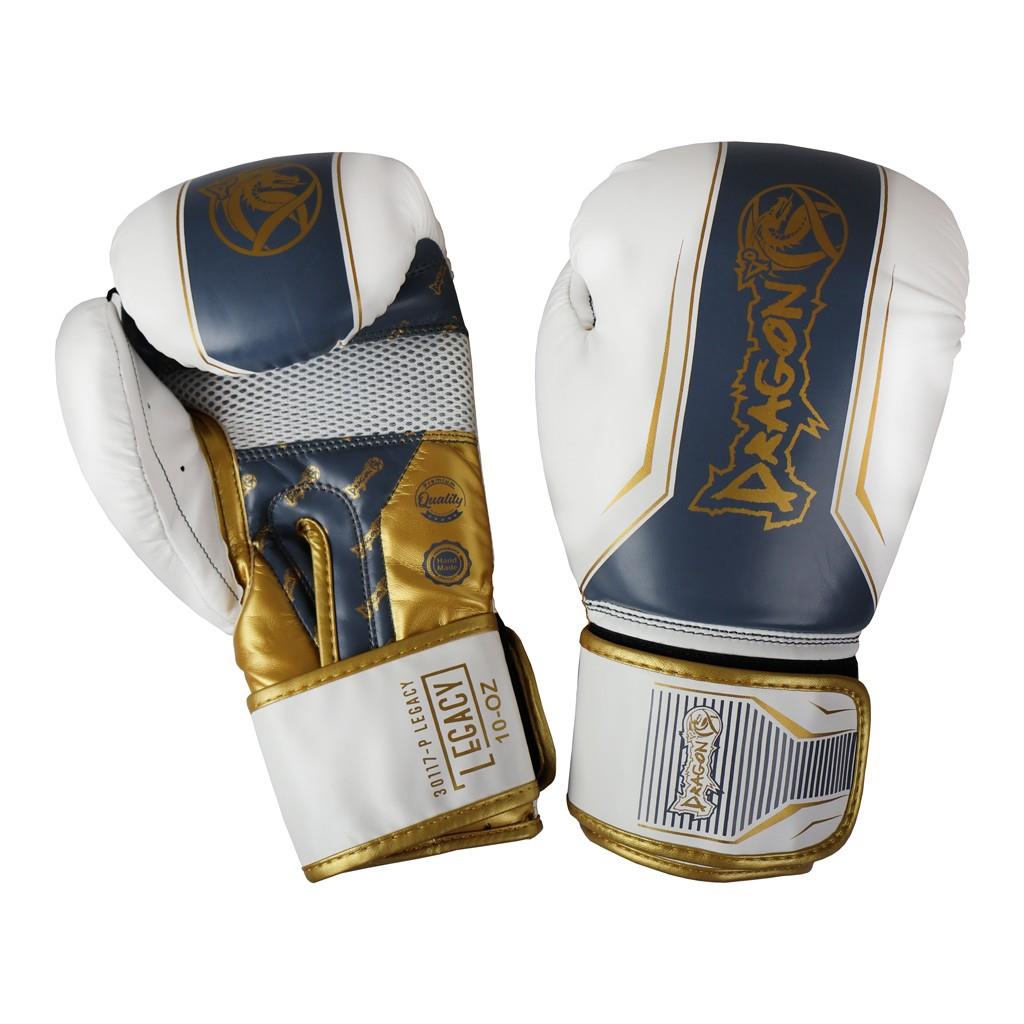 DragonDo 30117-P Legacy Boxhandschuhe Weiß – Trainingshandschuhe für Boxen, Kickboxen und Muay Thai