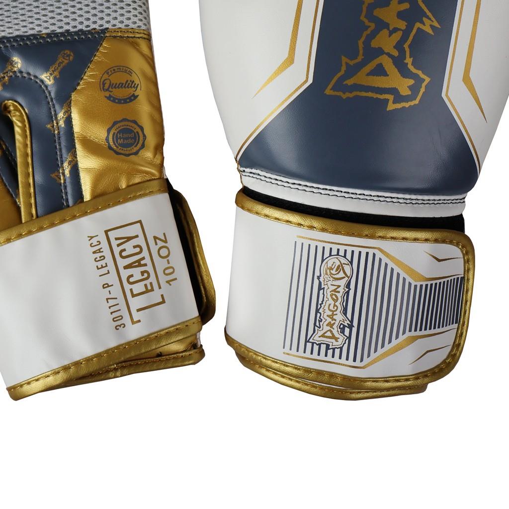 DragonDo 30117-P Legacy Boxhandschuhe Weiß – Trainingshandschuhe für Boxen, Kickboxen und Muay Thai