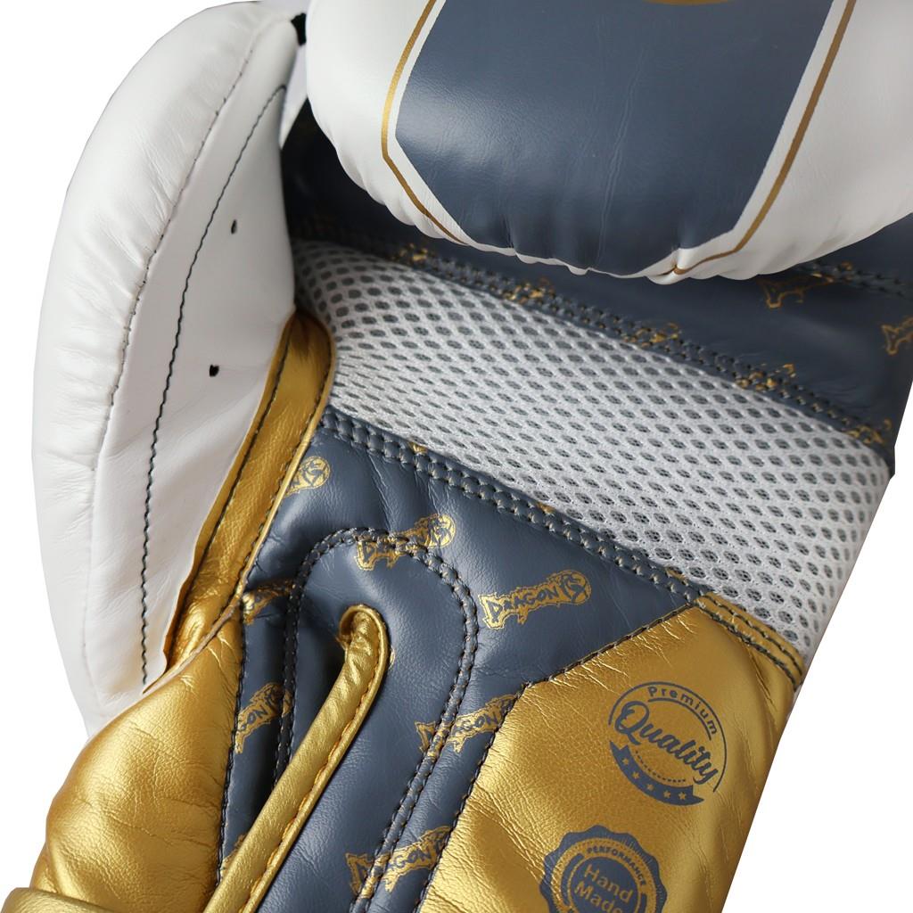 DragonDo 30117-P Legacy Boxhandschuhe Weiß – Trainingshandschuhe für Boxen, Kickboxen und Muay Thai