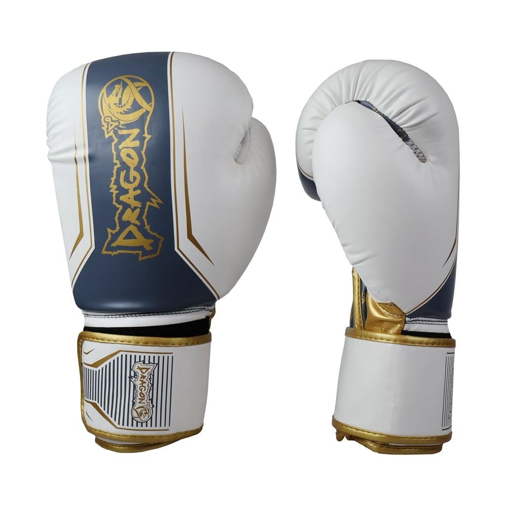 DragonDo 30117-P Legacy Boxhandschuhe Weiß – Trainingshandschuhe für Boxen, Kickboxen und Muay Thai