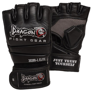 DragonDo 30299-L Elite MMA-Handschuhe aus echtem Leder – Freikampfhandschuhe