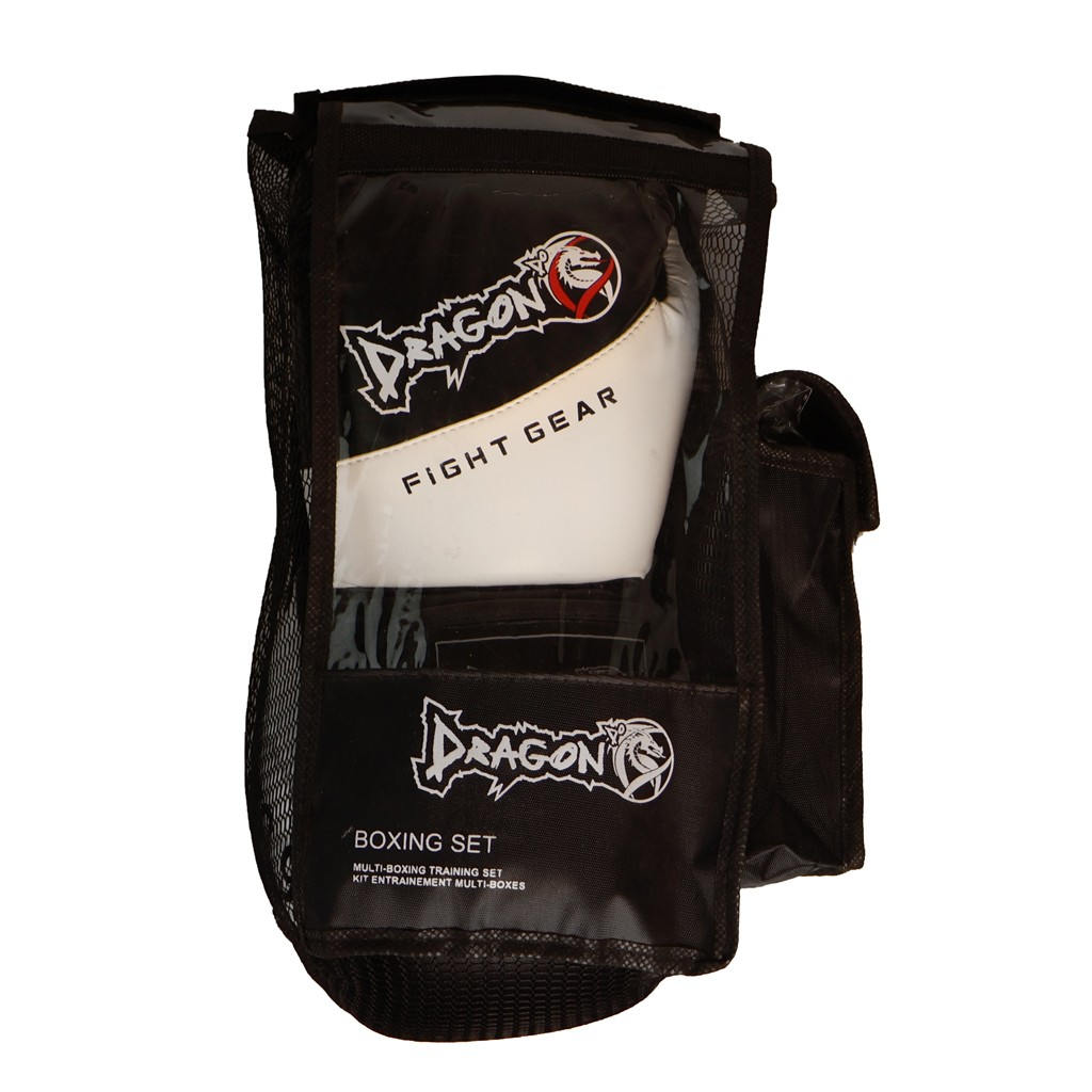 DragonDo 33044-P JR Kinder Boxhandschuhe Set Handschuh+Bandage+Zahnschutz – Trainingshandschuhe für Boxen, Kickboxen und Muay Thai