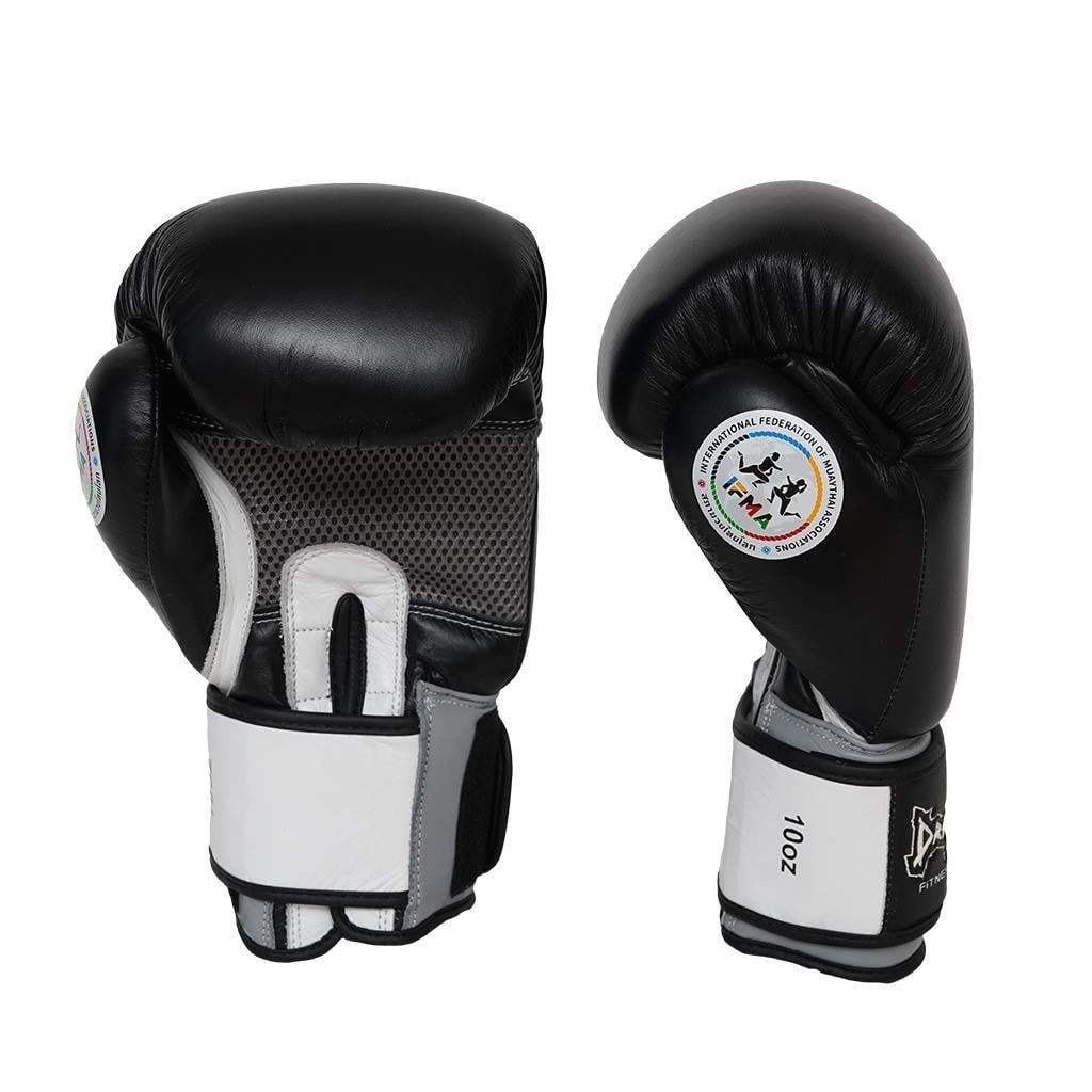 DragonDo 33099-L IFMA-zugelassene Muay-Thai-Boxhandschuhe aus Leder
