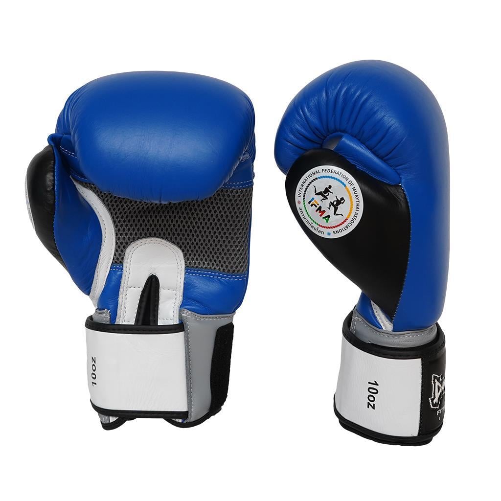 DragonDo 33099-L IFMA-zugelassene Muay-Thai-Boxhandschuhe aus Leder