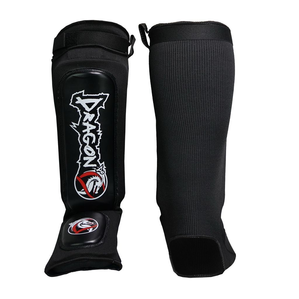 DragonDo 40606-II NEO Elastisch Schienbein- und Fußschutz Leder Kickbox – Fußschutz für Training und Wettkampf