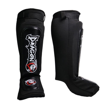 DragonDo 40606-II NEO Elastisch Schienbein- und Fußschutz Leder Kickbox – Fußschutz für Training und Wettkampf