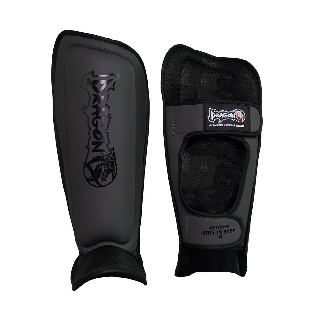 DragonDo 40709-P Daytona Schienbeinschoner, schwarz, Kickbox-Schienbeinschoner