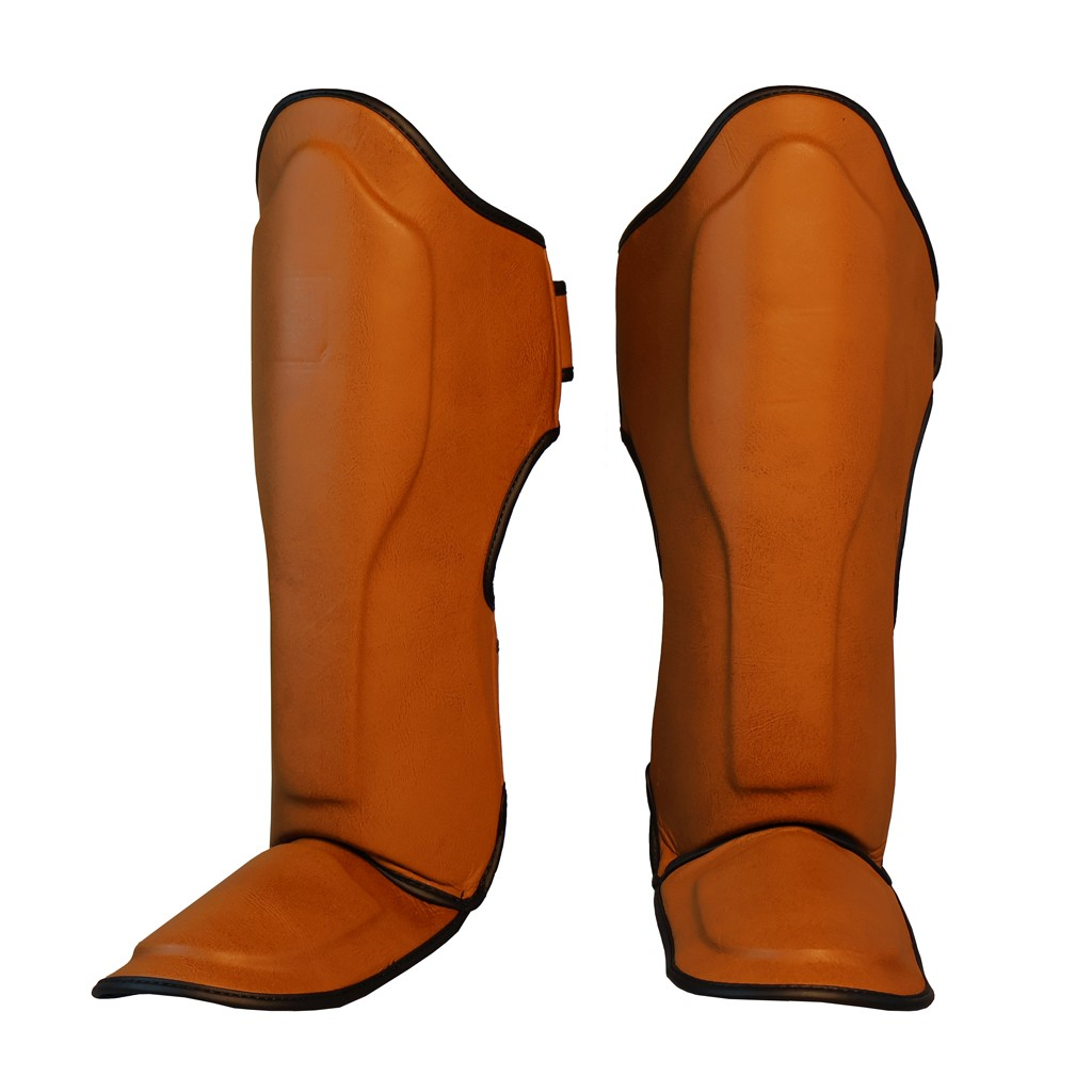DragonDo 40714-L Veraltete Schienbeinschoner aus echtem Leder für Kickboxen