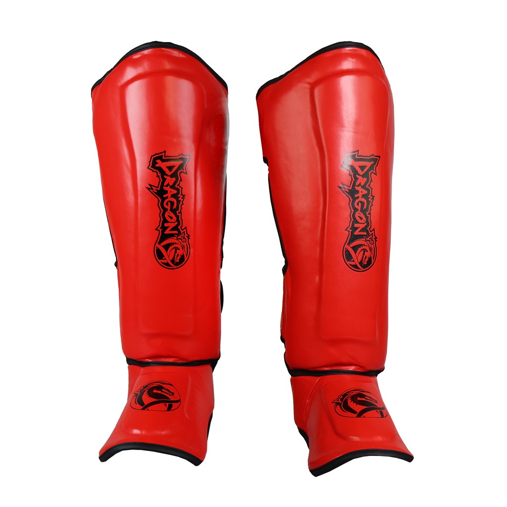 DragonDo 40715-P Schienbeinschoner Rot Professionelle Kickbox-Schienbeinschoner