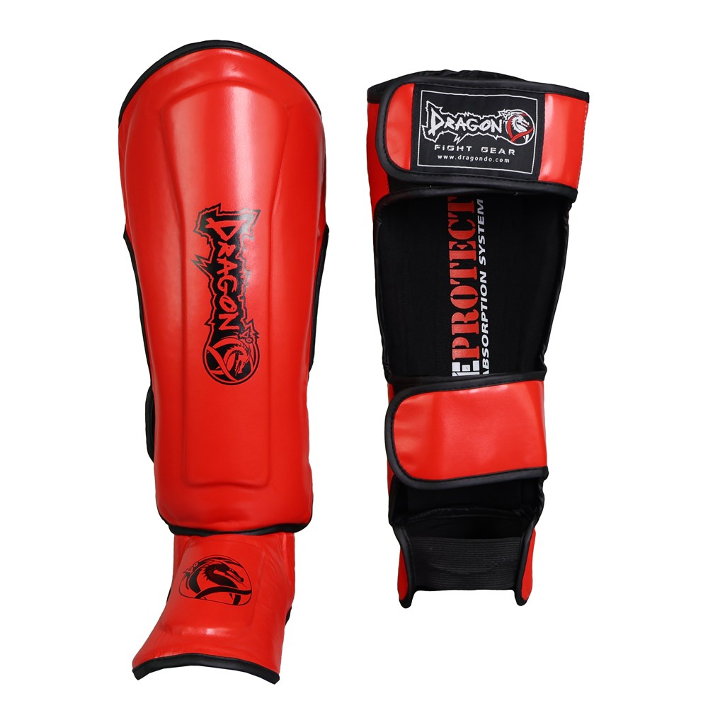 DragonDo 40715-P Schienbeinschoner Rot Professionelle Kickbox-Schienbeinschoner