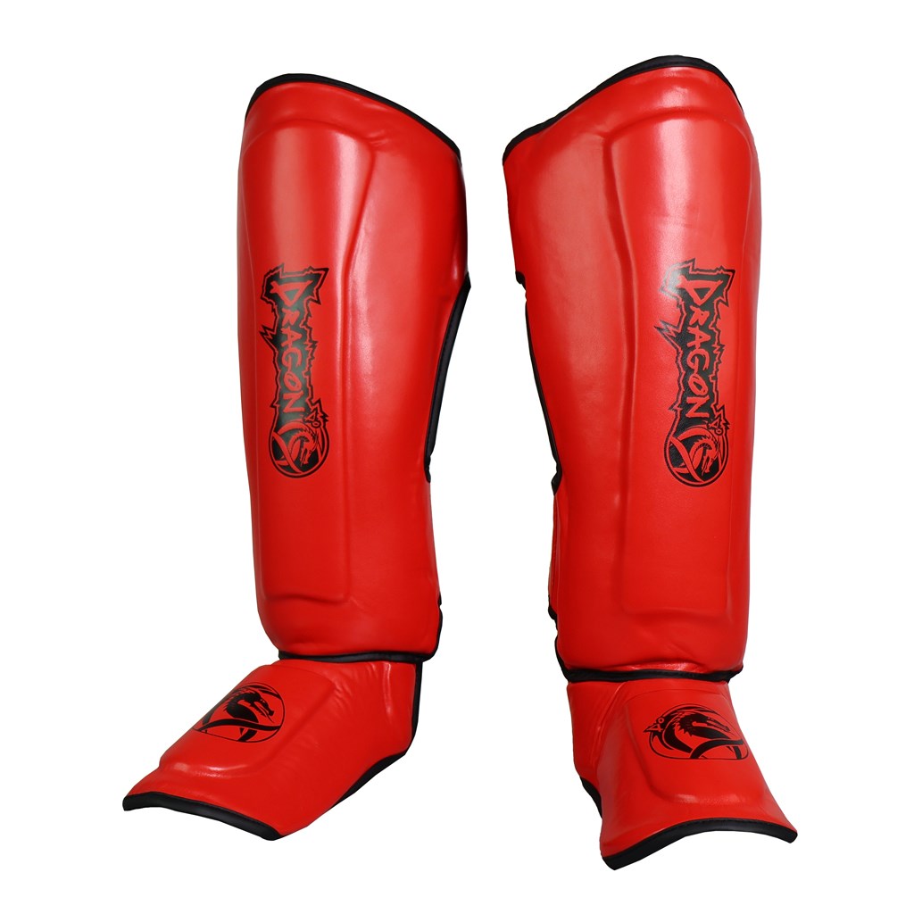 DragonDo 40715-P Schienbeinschoner Rot Professionelle Kickbox-Schienbeinschoner